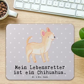 Mr. & Mrs. Panda Mauspad Chihuahua Lebensretter - Grau Pastell - Geschenk, Mousepad, Hund, Sch (1-St), Rutschfest