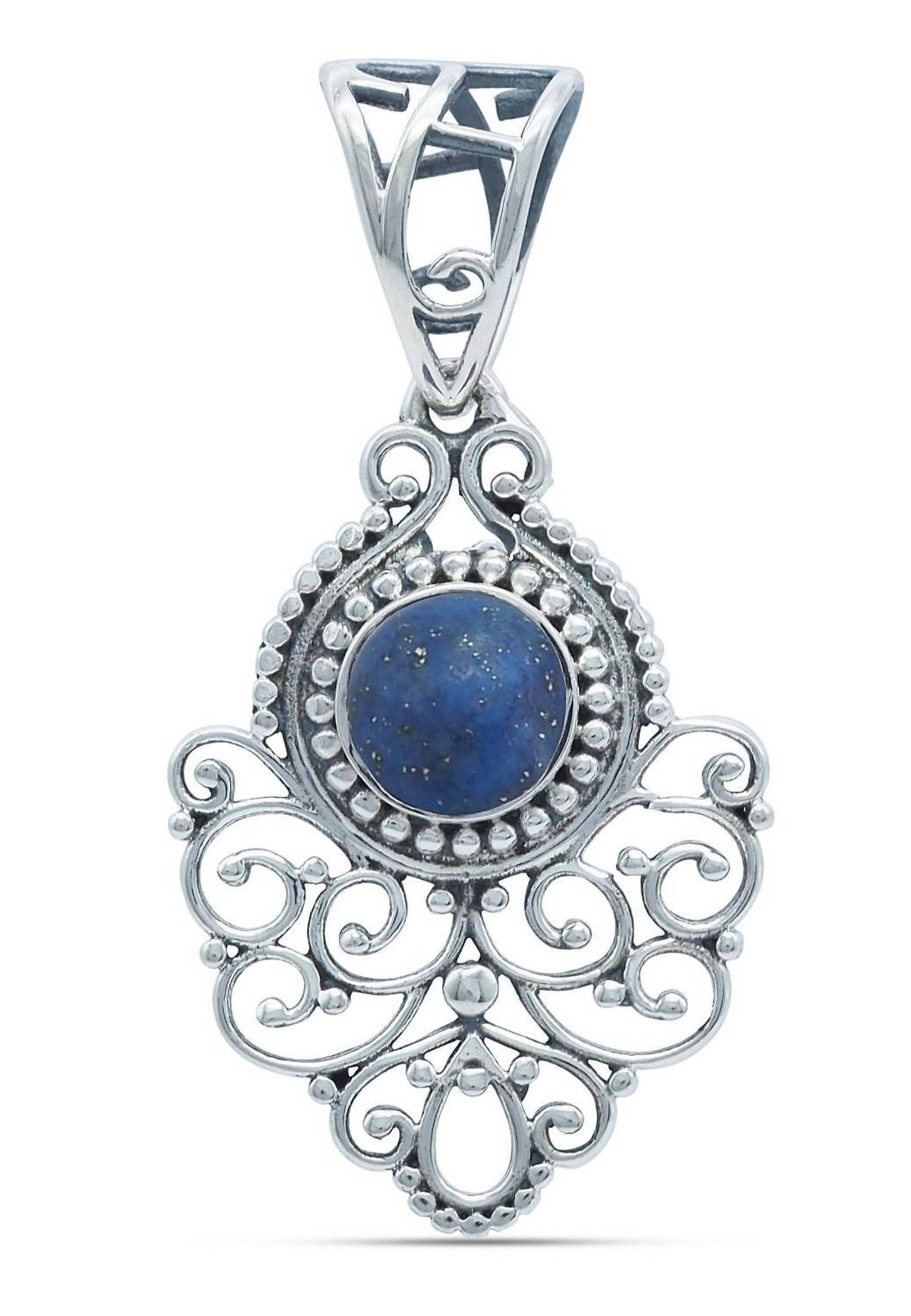 mit mantraroma 925er Kettenanhänger Silber Lazuli Lapis