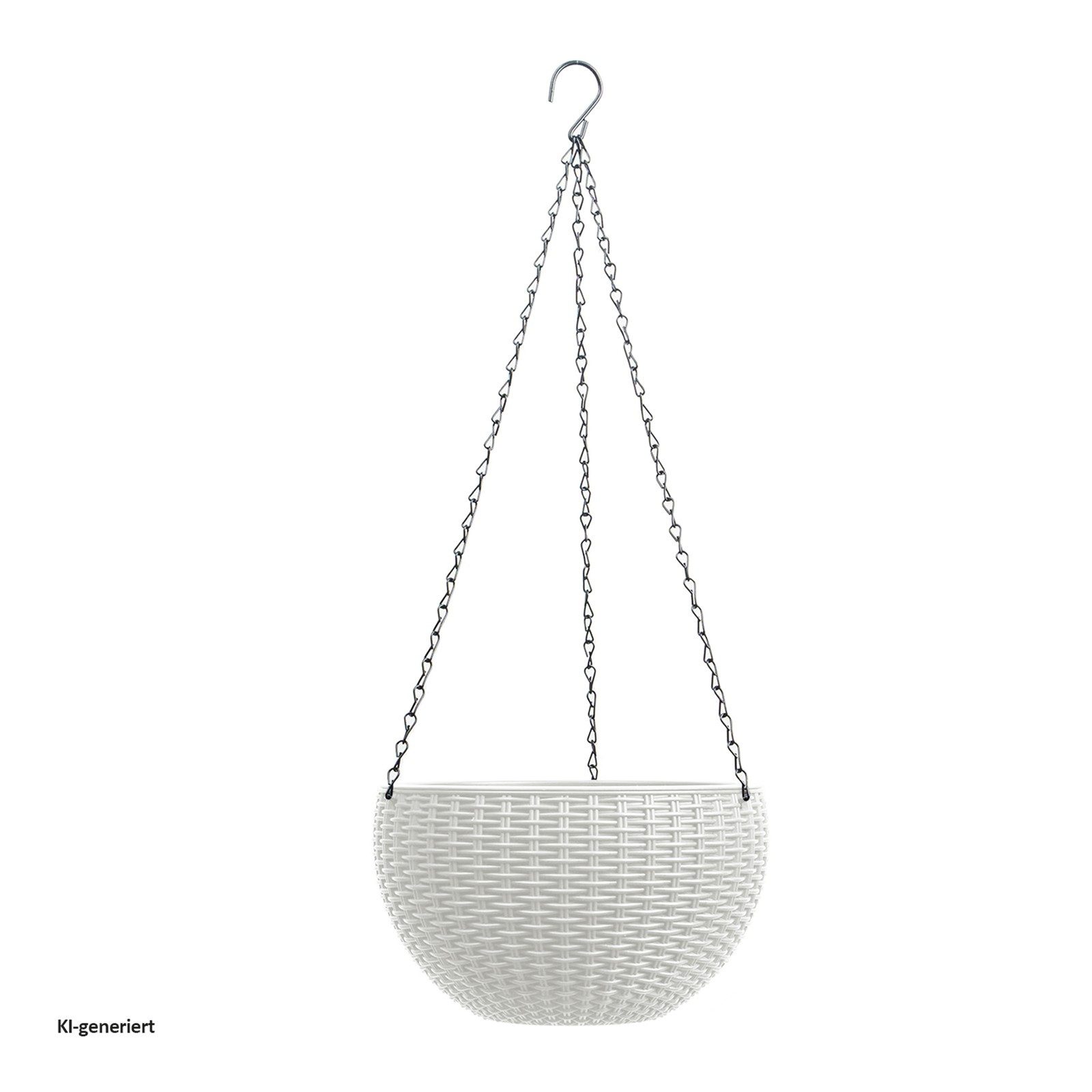 HTI-Living Blumenampel Blumenampel Nessa Rattanoptik Weiß (Stück, 1 St., 1 Blumenampel ohne Dekoration), Blumentopf hängend Kunststoff