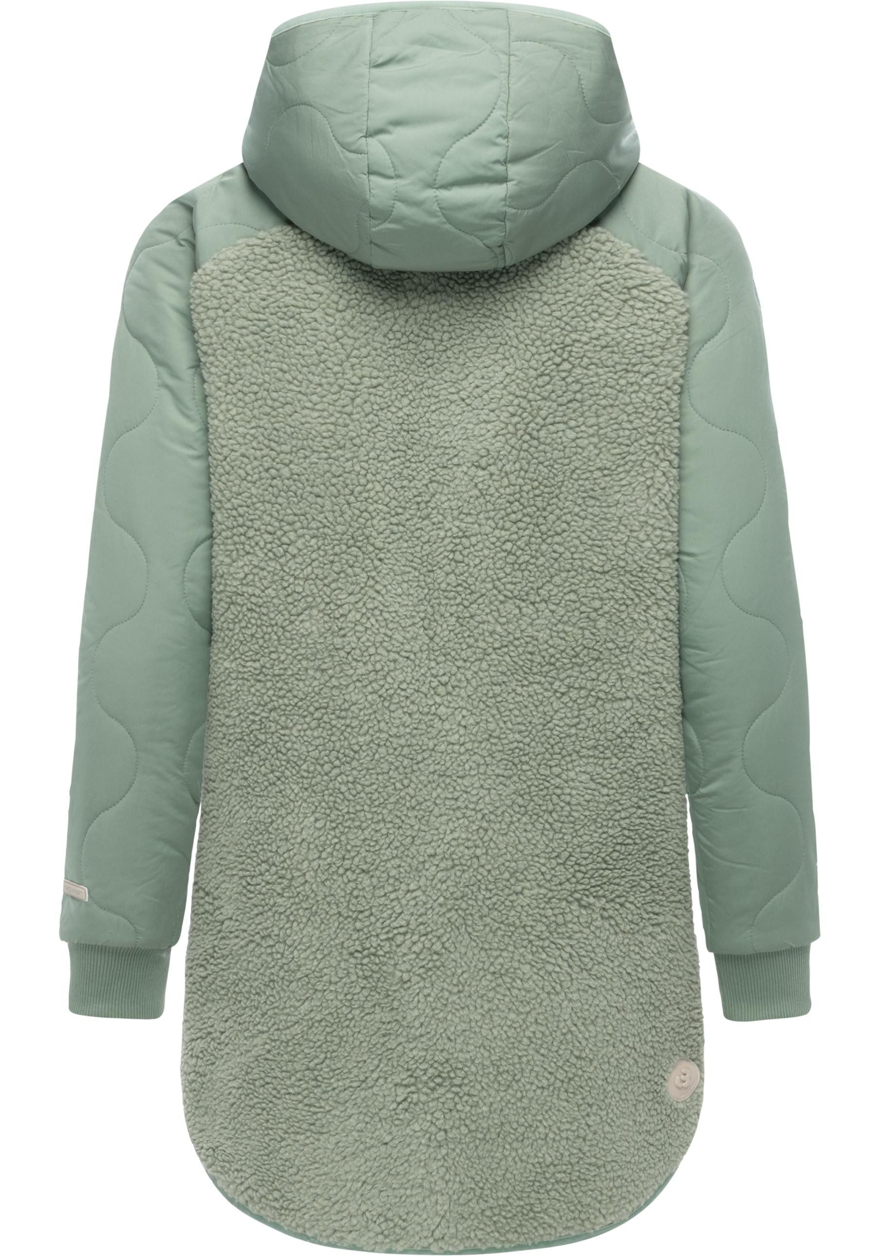 Ragwear Fellimitatmantel Longeddy Kuscheliger Plüschmantel mit Kapuze