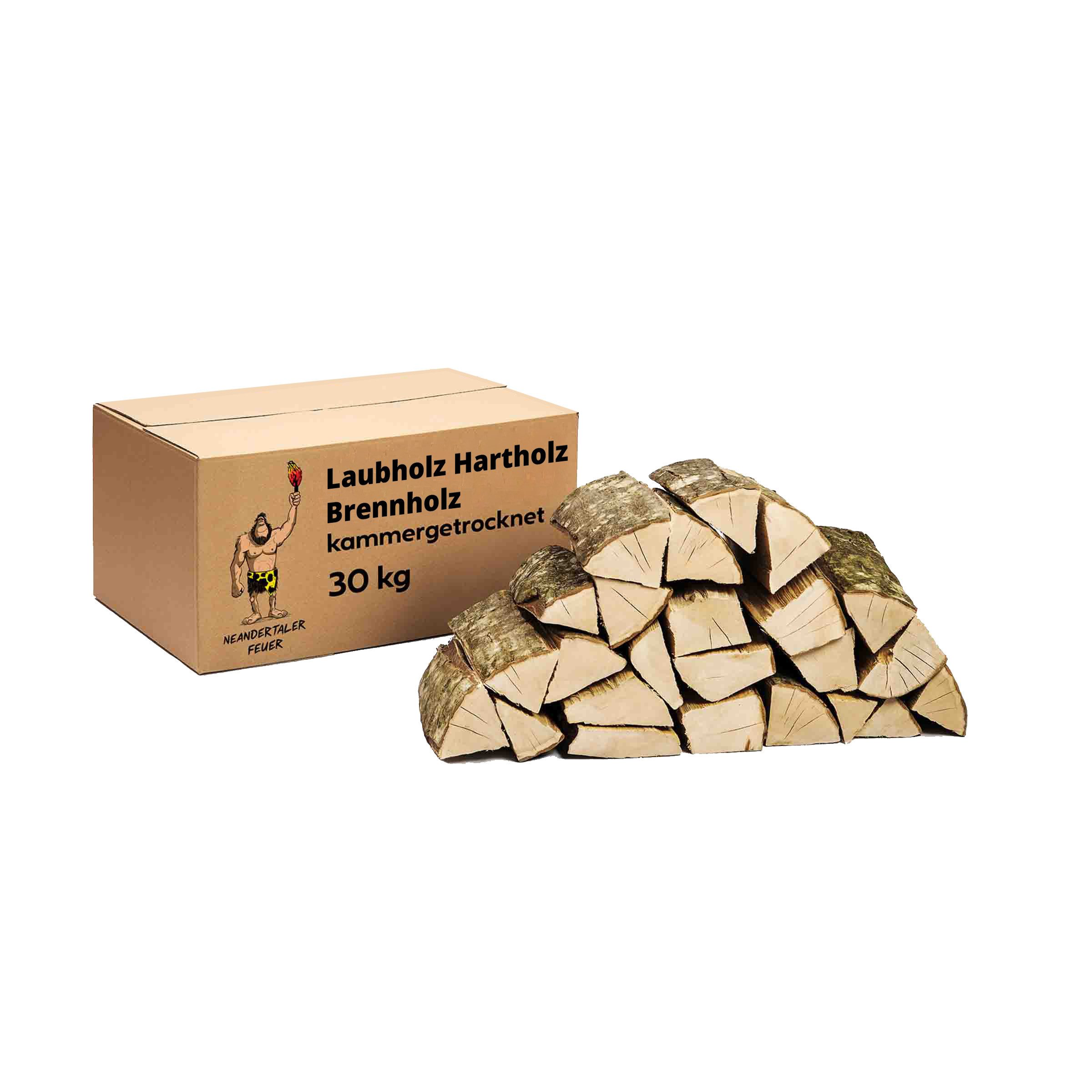 Neandertaler Feuer Kaminholz Brennholz Grillholz Hartholz Feuerholz Holz für Grill Kamin Firewood, 30 kg