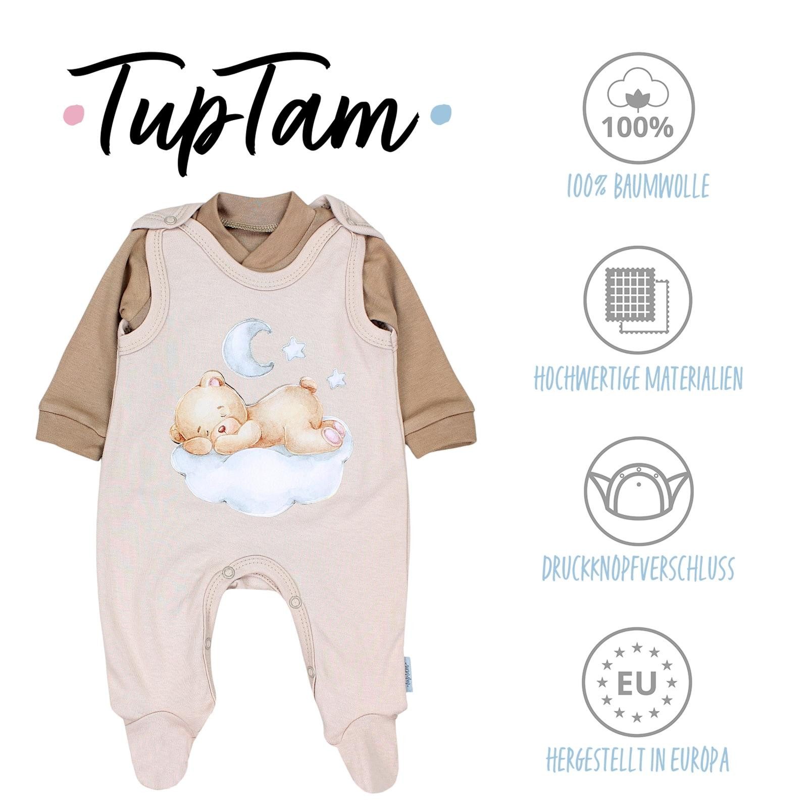 TupTam Strampler TupTam Baby Mädchen Jungen Strampler mit Langarmshirt Aufdruck Spruch