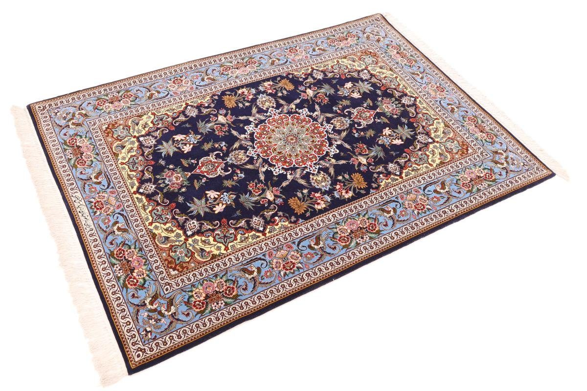 Isfahan Handgeknüpfter Trading, Orientteppich, rechteckig, Orientteppich 6 mm Nain Seidenkette Höhe: 128x194