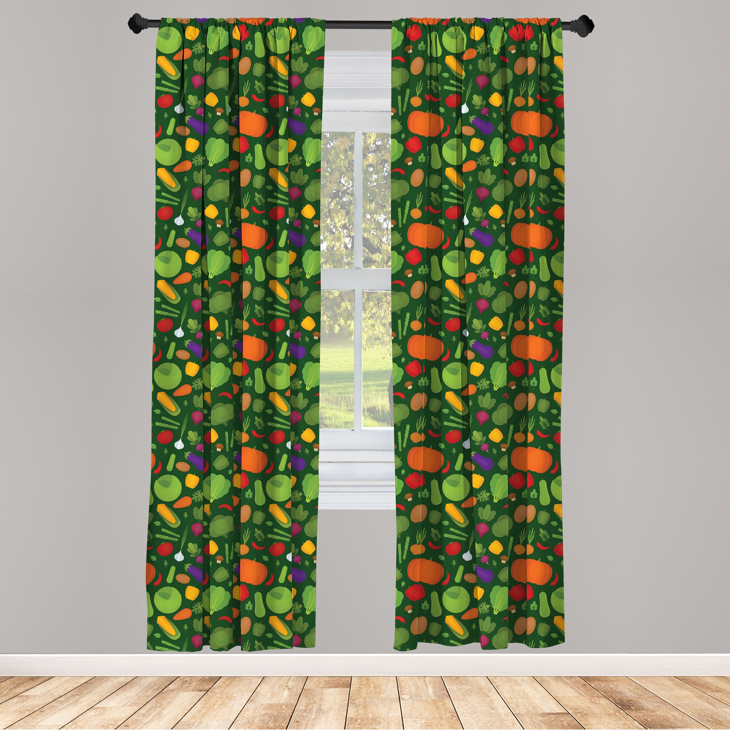 Gardine Vorhang für Wohnzimmer Schlafzimmer Dekor, Abakuhaus, Microfaser, Gemüse Organische gesunde Ernährung