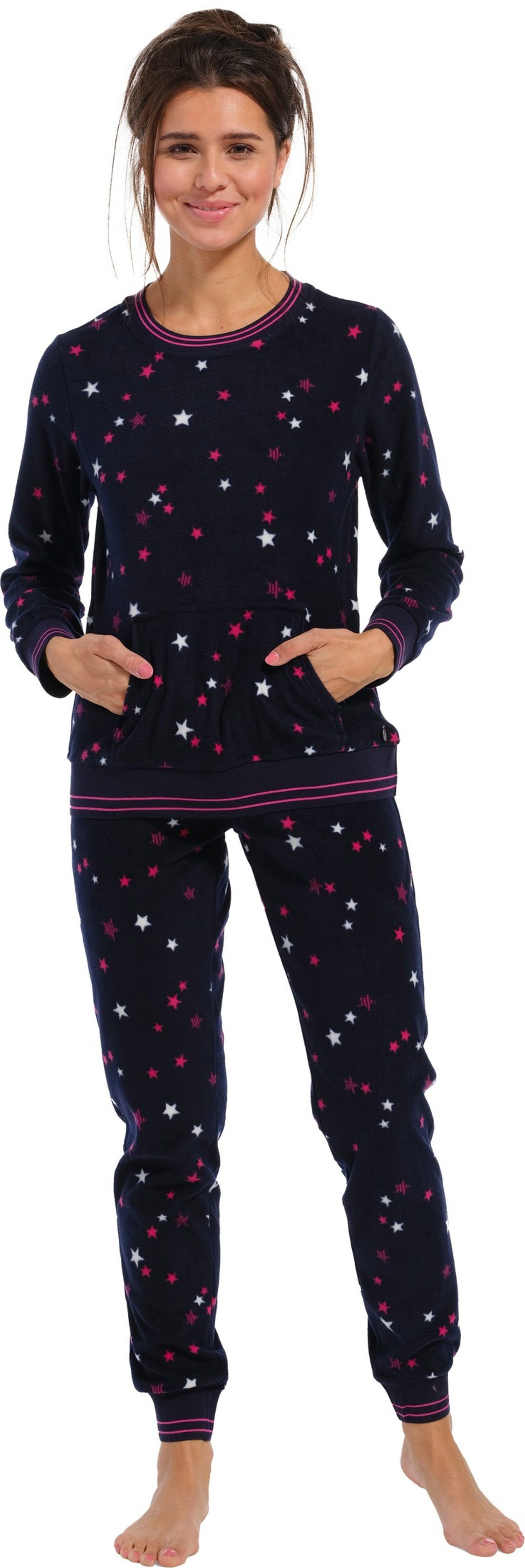 Rebelle Schlafanzug Damen Fleece Pyjama (2 tlg) Sterne allover