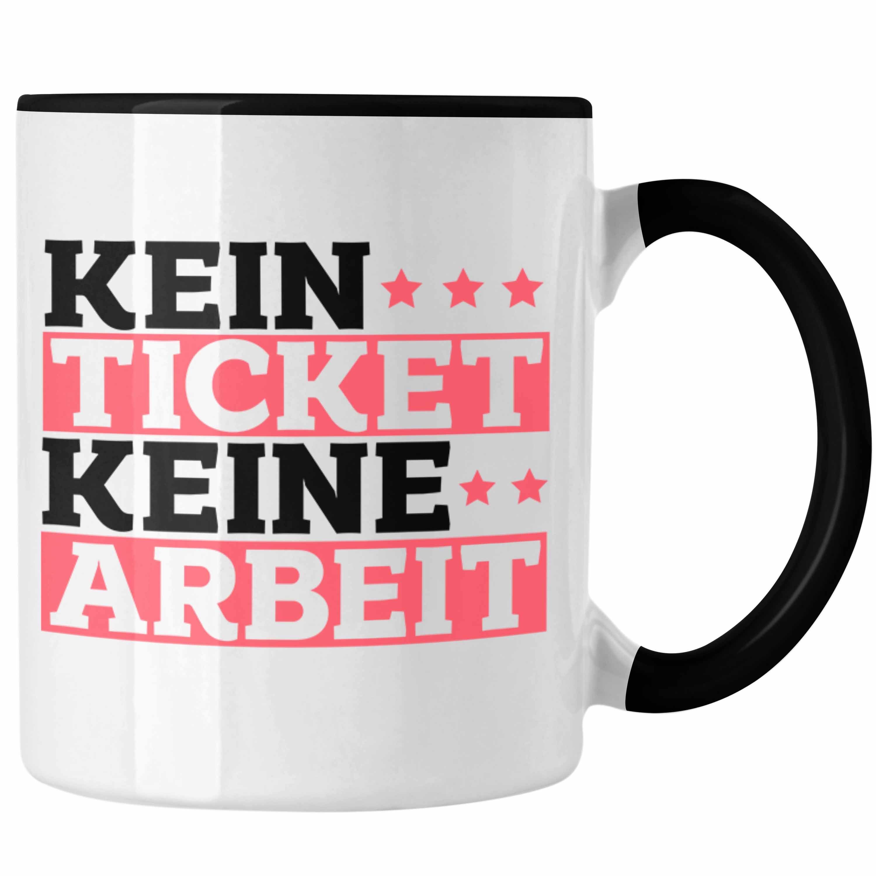 Trendation Tasse Kaffeetasse Lustiges Geschenk für IT Support Mitarbeiter Tasse "Kein T Schwarz