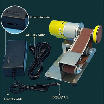 DOPWii Bandschleifer Elektrischer Bandschleifer, Mini-Bandschleifer mit 7 Geschwindigkeiten, Polierschleifmaschine mit Schleif & Polierscheibe für Messerholz-DIY