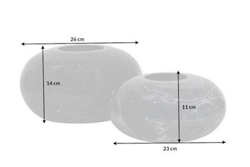 riess-ambiente Kugelvase STONE 25cm schwarz (Set, 2 St), Dekovase · Marmor · Eisen · Wohnaccessoire · Handarbeit · Wohnzimmer