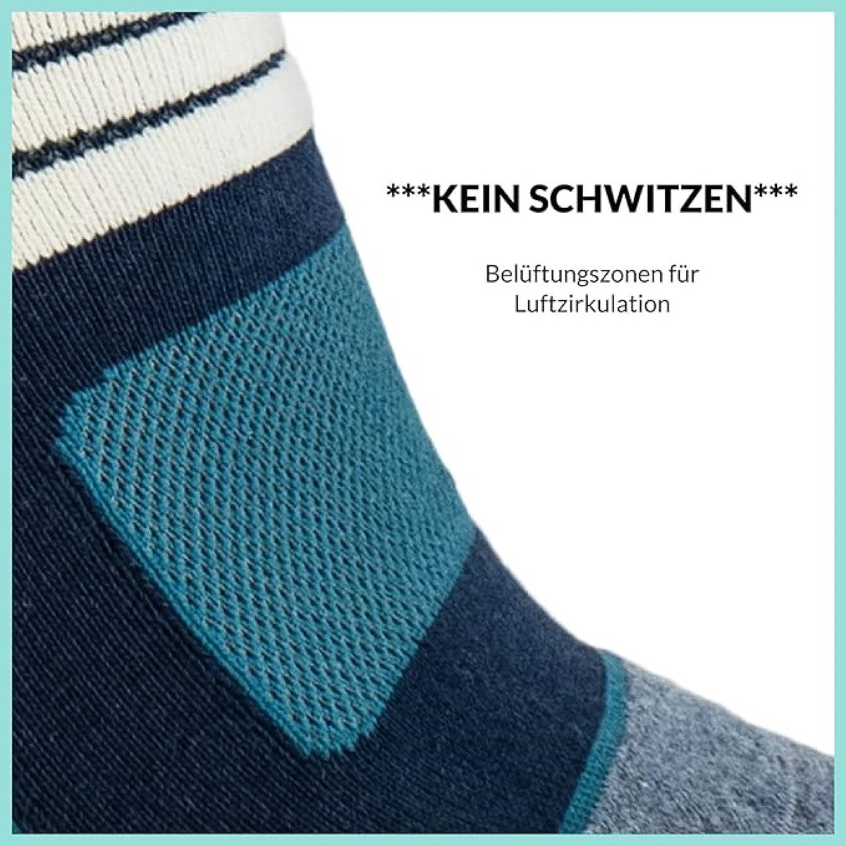 FOOTNOTE Wandersocken Hobbes/39-42/blau (3-Paar) ergonomische Spezialzonen, hoher Tragekomfort, perfekter Wegbegleiter