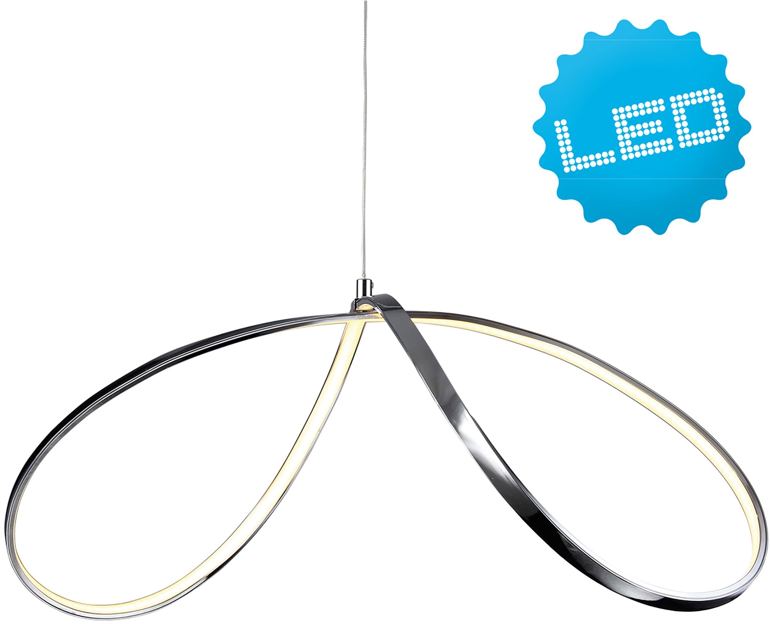 näve LED Pendelleuchte "Loop Line", LED fest integriert, Warmweiß, modernes Design; angenehmes Licht