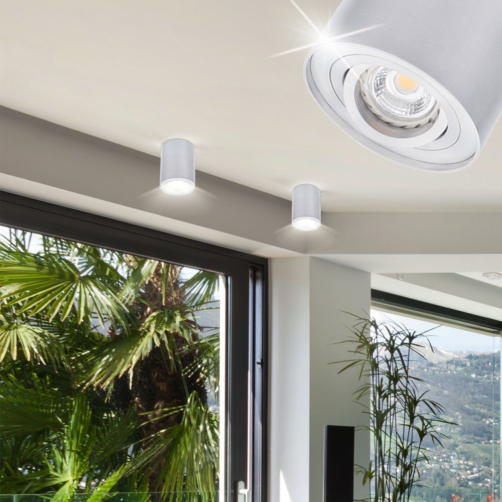 Kanlux LED Deckenspot, Leuchtmittel inklusive, Neutralweiß, LED 5 Watt Decken Zylinder Leuchte Wohnraum Alu UP Beleuchtung 1-flg