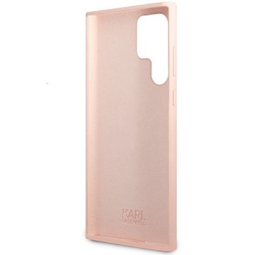 KARL LAGERFELD Handyhülle Case Samsung Galaxy S23 Ultra Silikon rosa Katze 6,8 Zoll, Kantenschutz