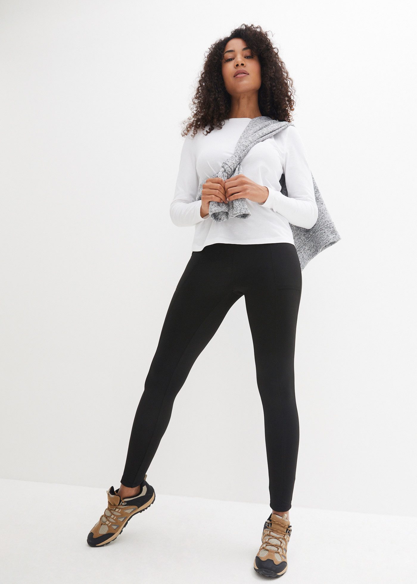 bonprix Thermoleggings mit Fleece-Futter, schnelltrocknend, Skinny Fit, mit Taschen
