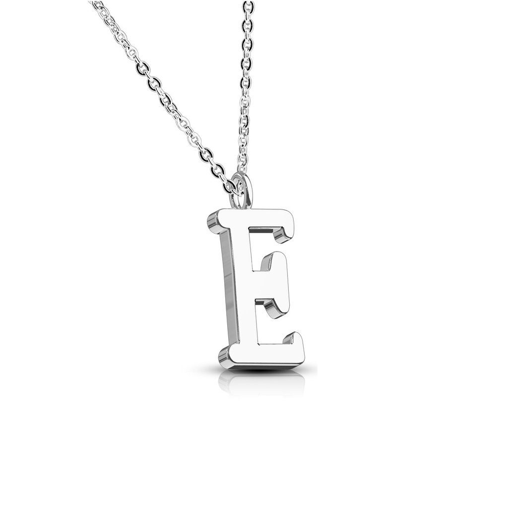 Fingerring E - Kette Buchstaben Anhänger Silber aus Edelstahl Damen E