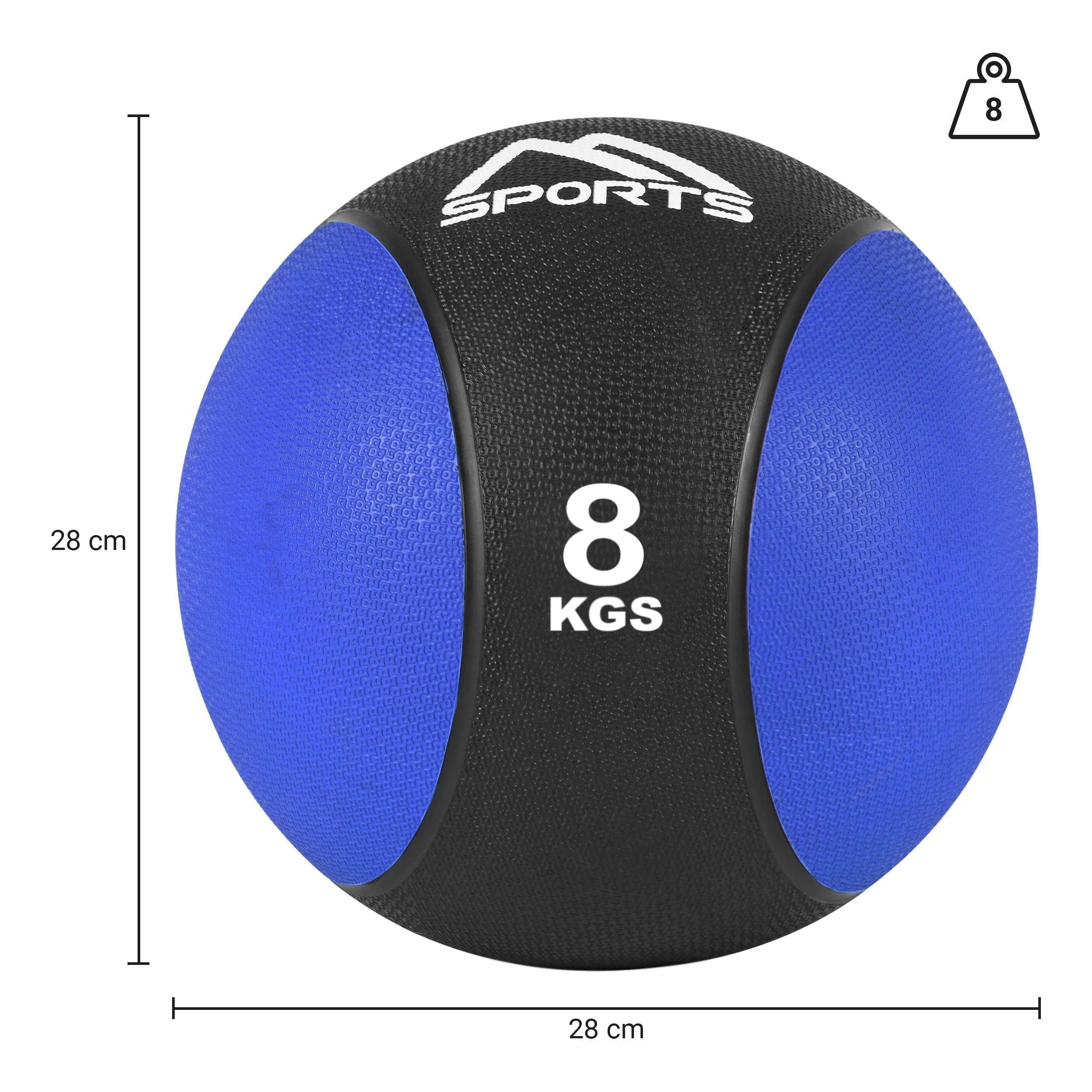 – 10 Übungsposter Königsblau 1 MSports® Medizinball – - 8 kg Medizinball kg inkl.