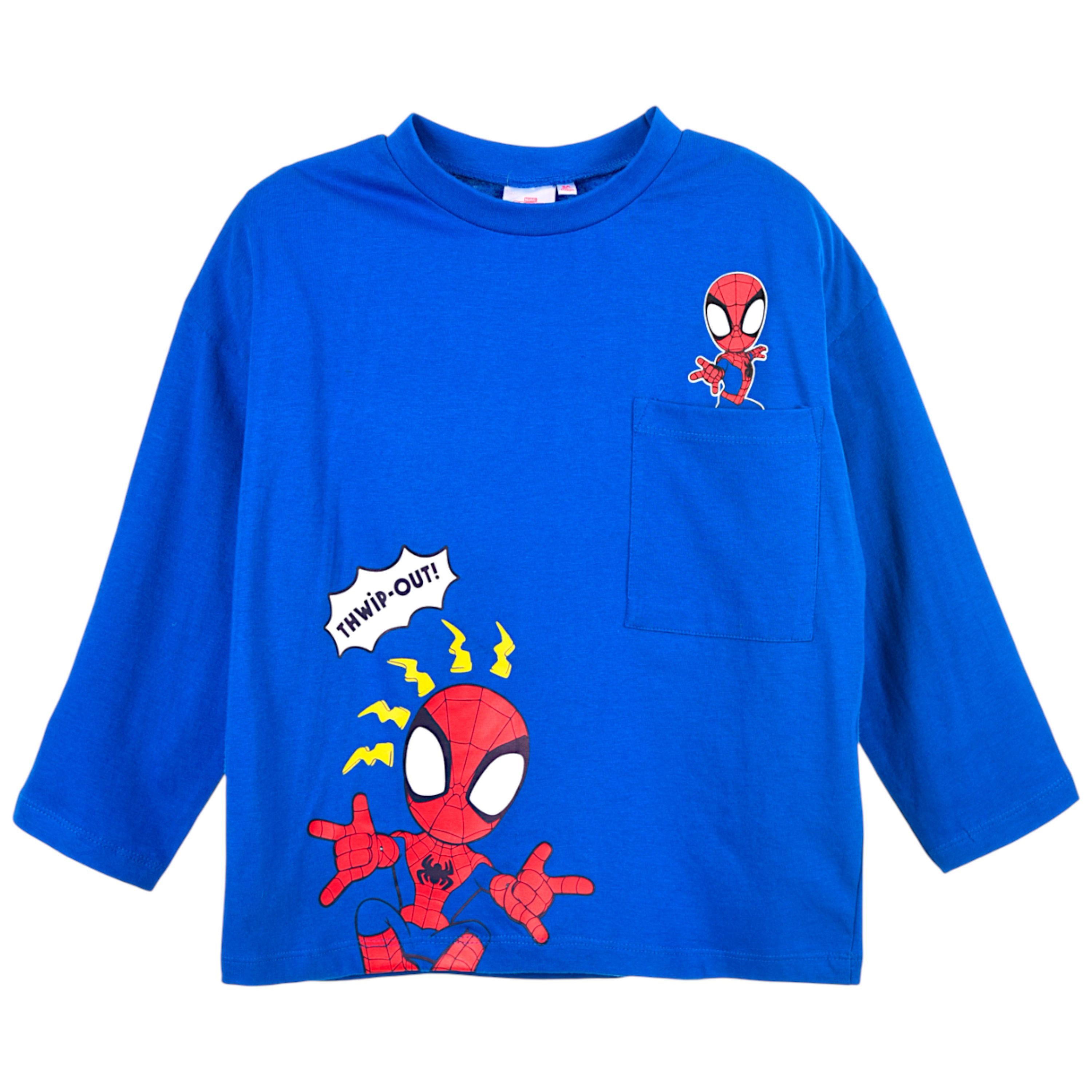 Spiderman Langarmshirt Spidey & Amazing Friends Jungen Shirt aus Baumwolle Gr. 92 - 110 cm