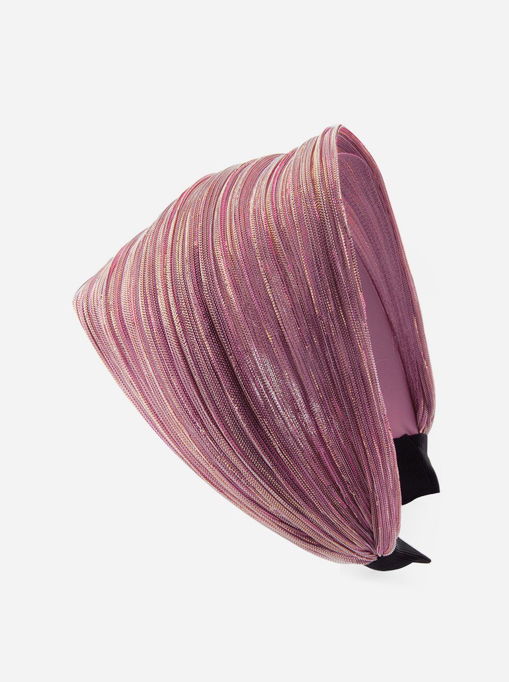 axy Haarreif Breiter Haarreif mit auffallenden Glitzerfäden in Tuchoptik, Damen Breiter Haarreif mit Glitzerfäden Haarband Haarreifen Pink