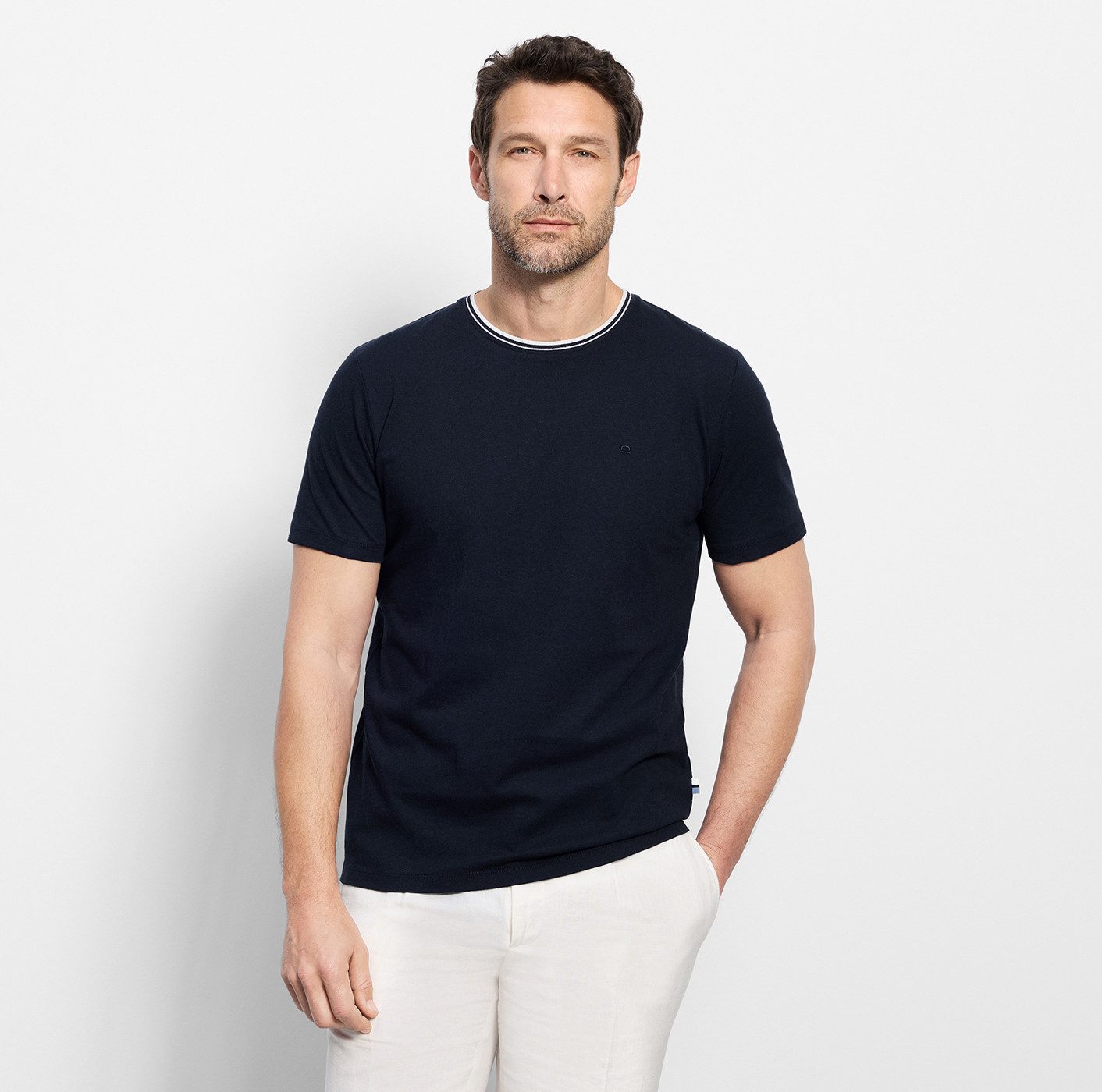 OLYMP T-Shirt regular fit, Rundhals, casual