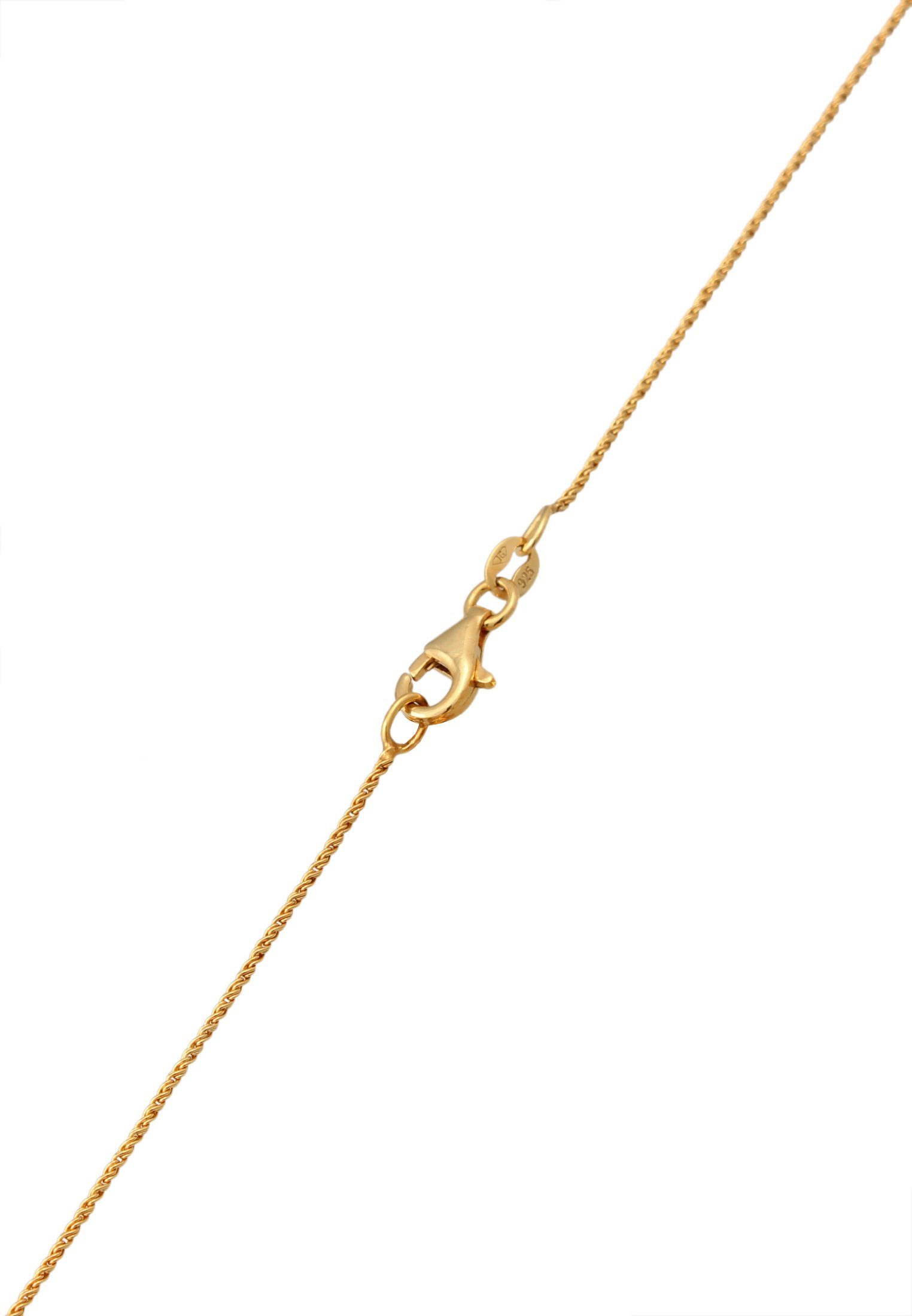 Elli Kette mit Solitär Kordelkette Anhänger Kristall 925 Silber Gold