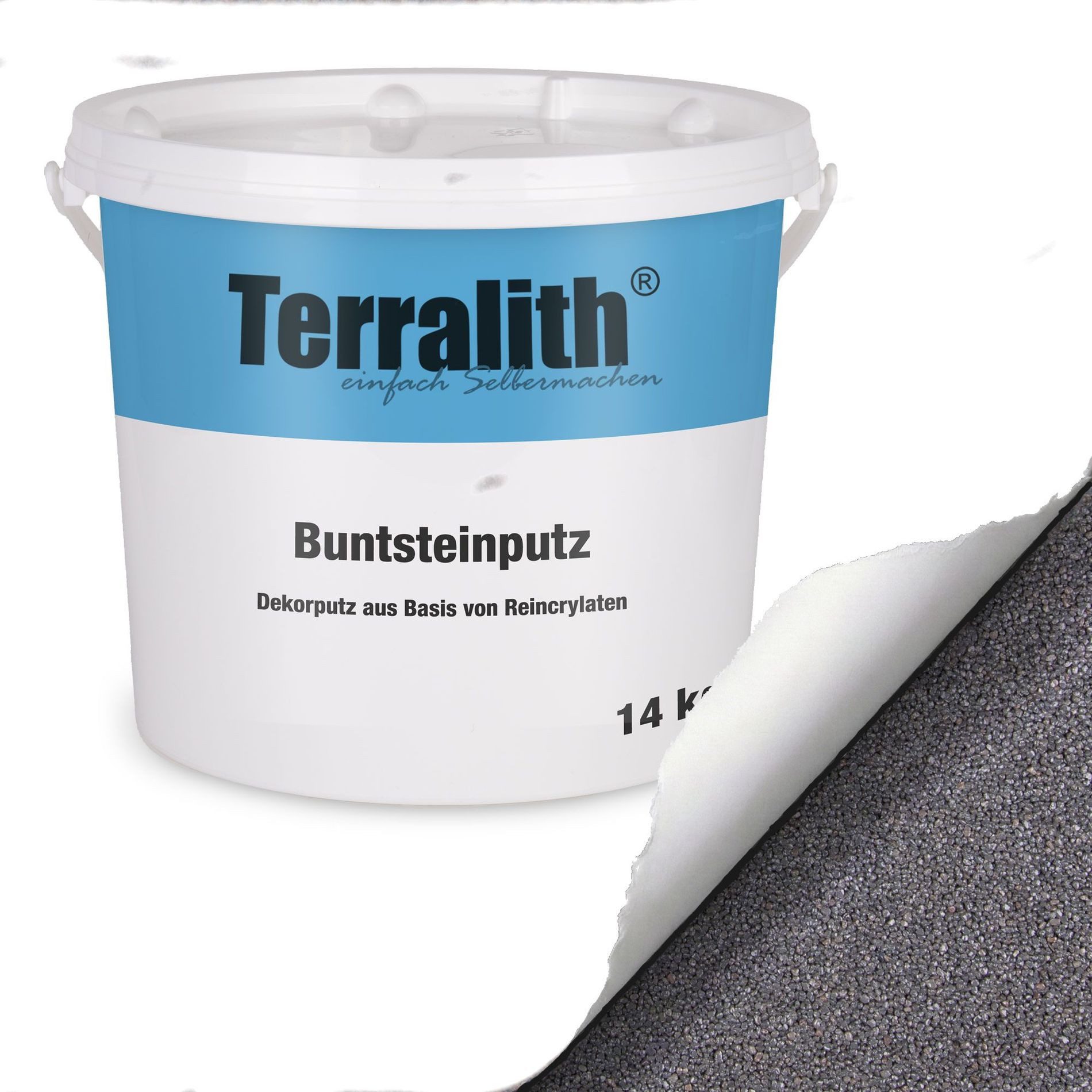 Terralith® Kunstharzputz Buntsteinputz Mosaikputz 1mm -14 kg- BSP1028 (Eimer, Verarbeitungsfertig) Dekorationsputz aus Marmor-Granulat bzw. eingefärbter Körnung