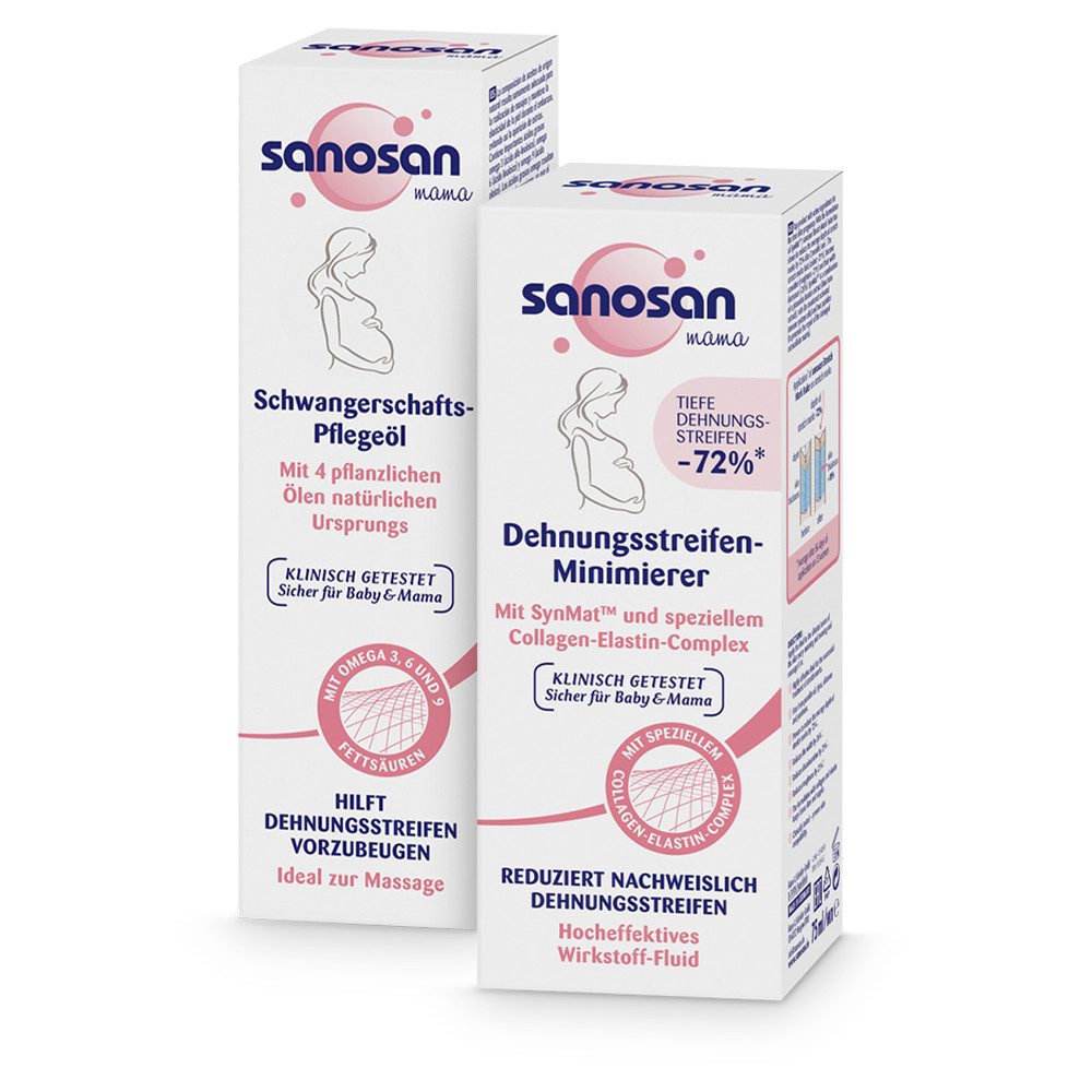 Straffungspflege Schwangerschaftsöl & Dehnungsstreifen Minimierer Creme Set, Pflegeset