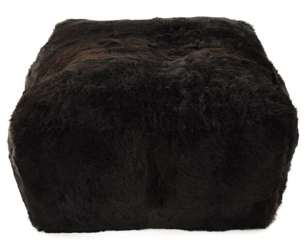KUHFELL online & NOMAD Pouf LAMMFELL POUF FUßHOCKER AUS ECHTEM SCHAFFELL 60x60x30 cm