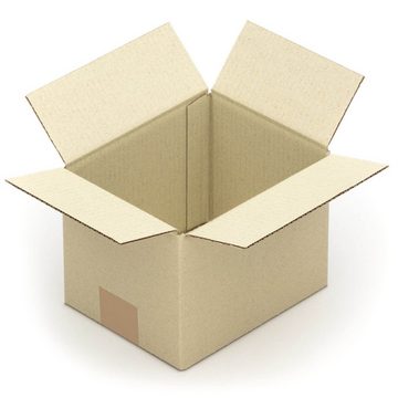 KK Verpackungen Versandkarton, 25 Graskartons 190 x 150 x 140 mm Nachhaltig Karton Postversand Braun-Grün
