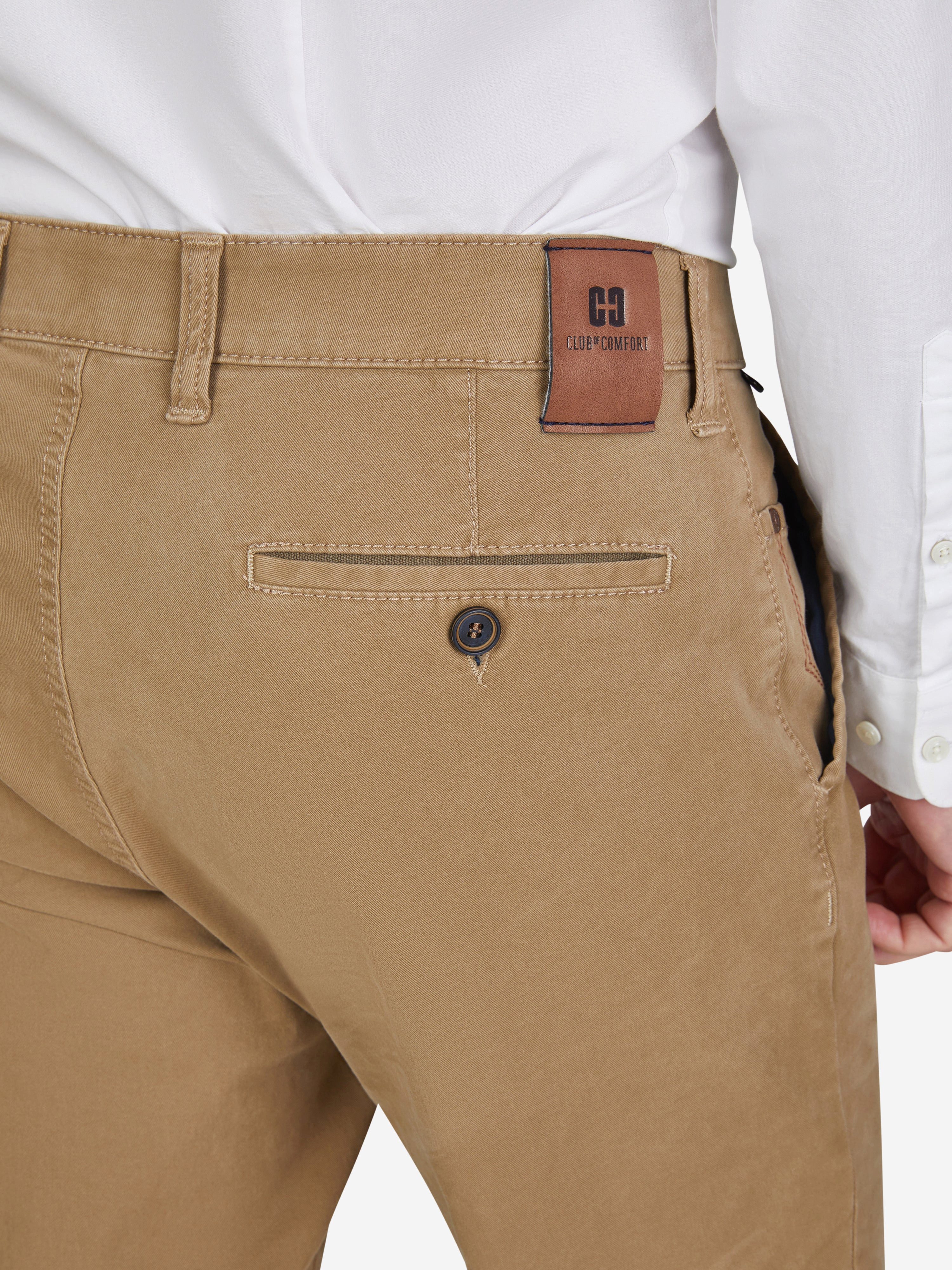 Club of Comfort Chinohose Chino/Flat Front Hose GARVEY 8070 - beige - Herrenhose - 54 ["True Colour steht für hohe Farbbrillanz und dauerhafte