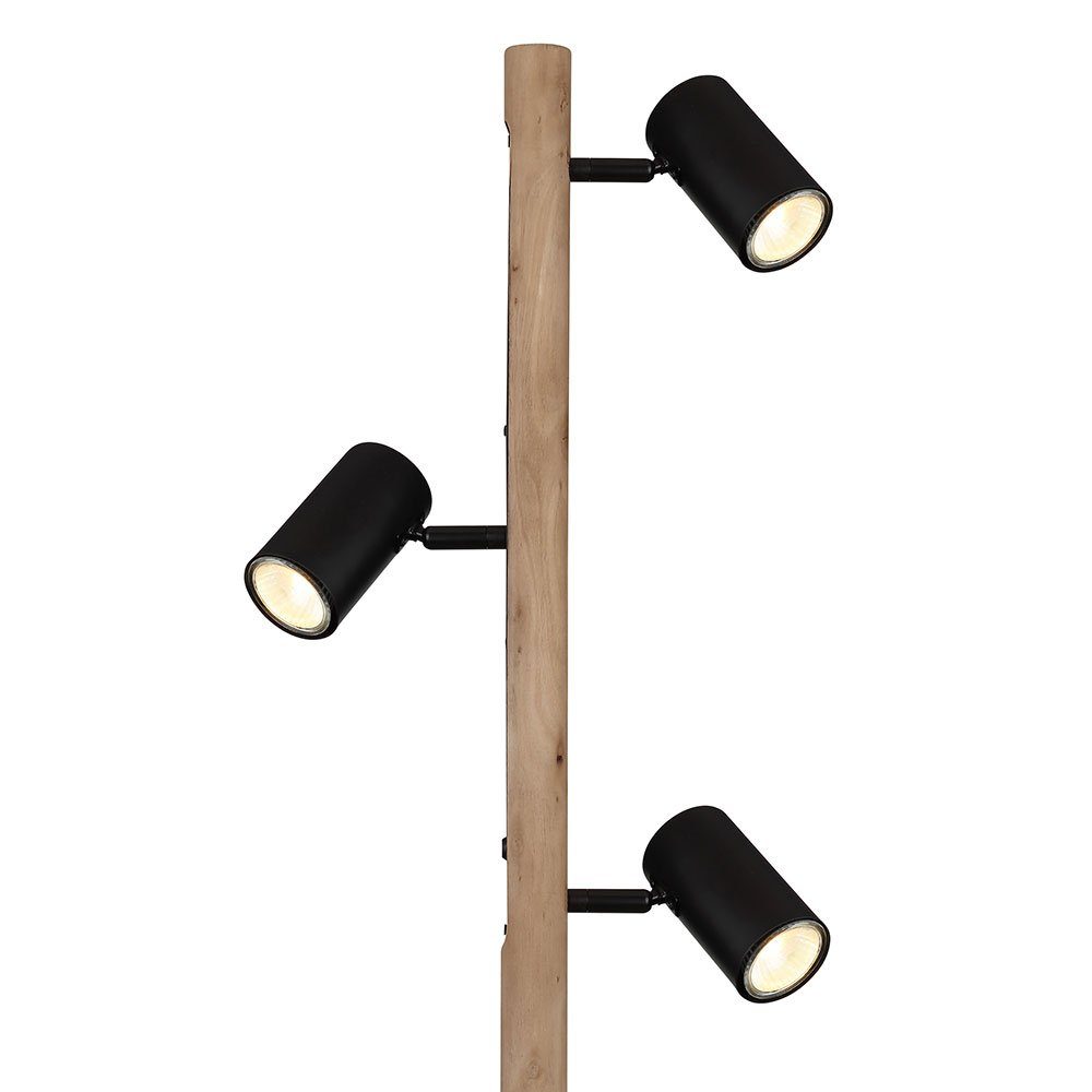 Leuchten Spots Standleuchte Leuchtmittel Stehlampe, 3 Holz Stehlampe etc-shop schwarz, nicht inklusive, Stehleuchte