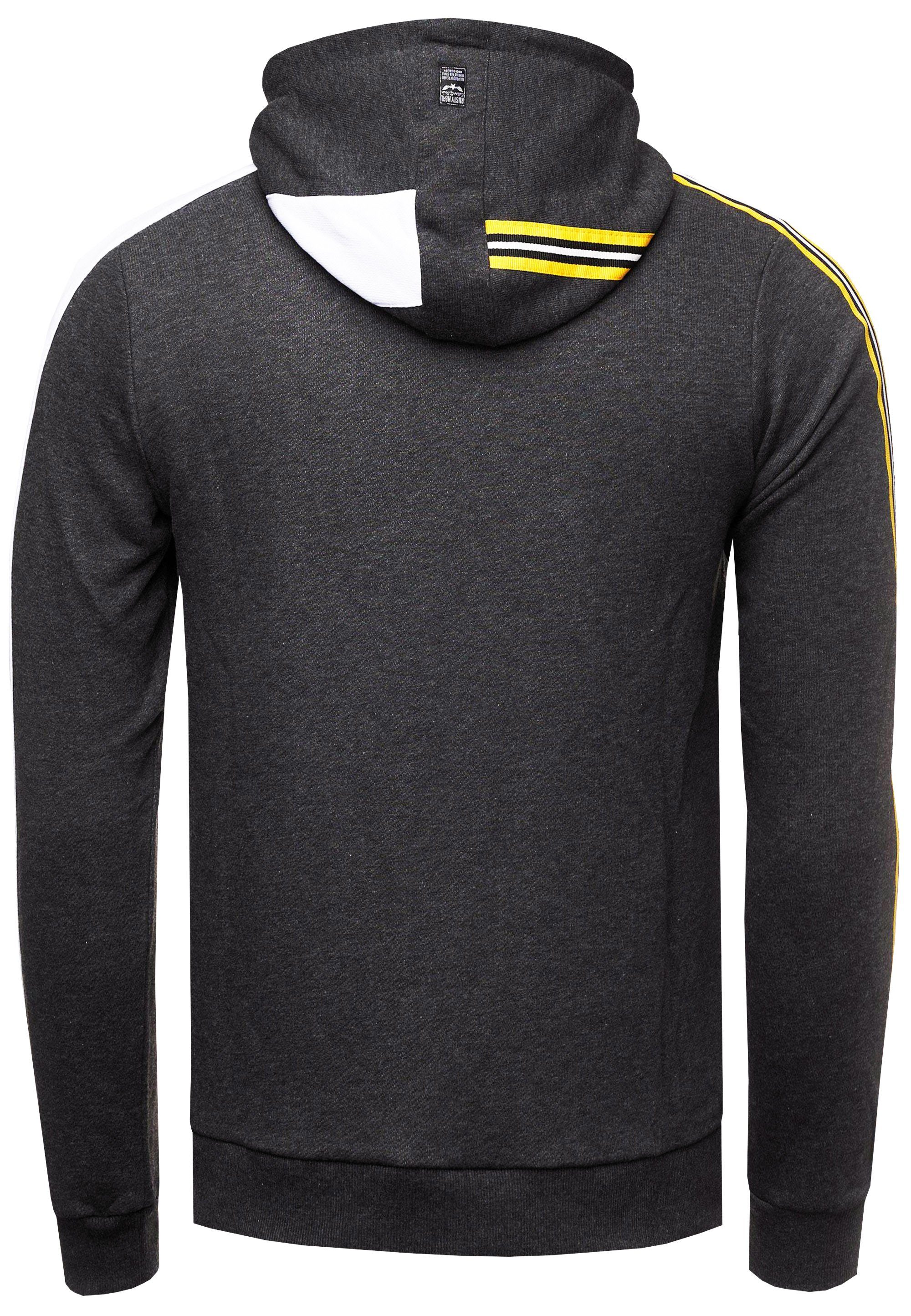 Rusty Neal Kapuzensweatshirt in sportlichem Design anthrazit
