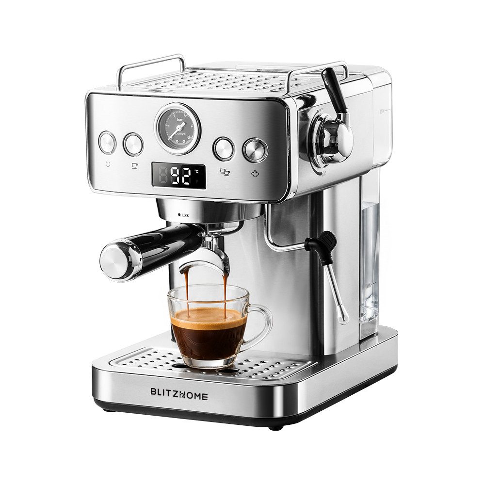 BLiTZWOLF Siebträgermaschine 1150W Espressomaschine 20Bar mit PID, Manometer, 51mm Siebträger, und 51mm Siebträger & Dampflanze
