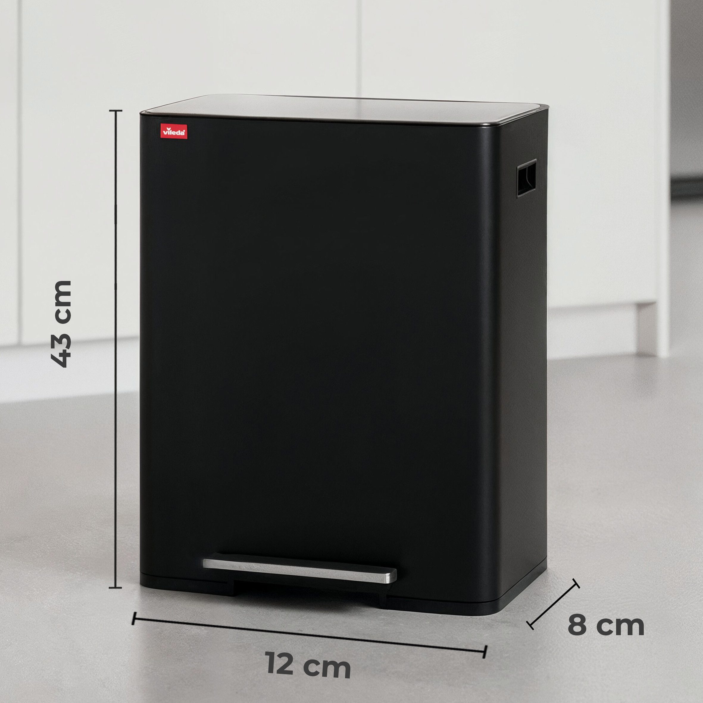 Vileda Einbaumülleimer Vileda Mülleimer 2x30L Schwarz