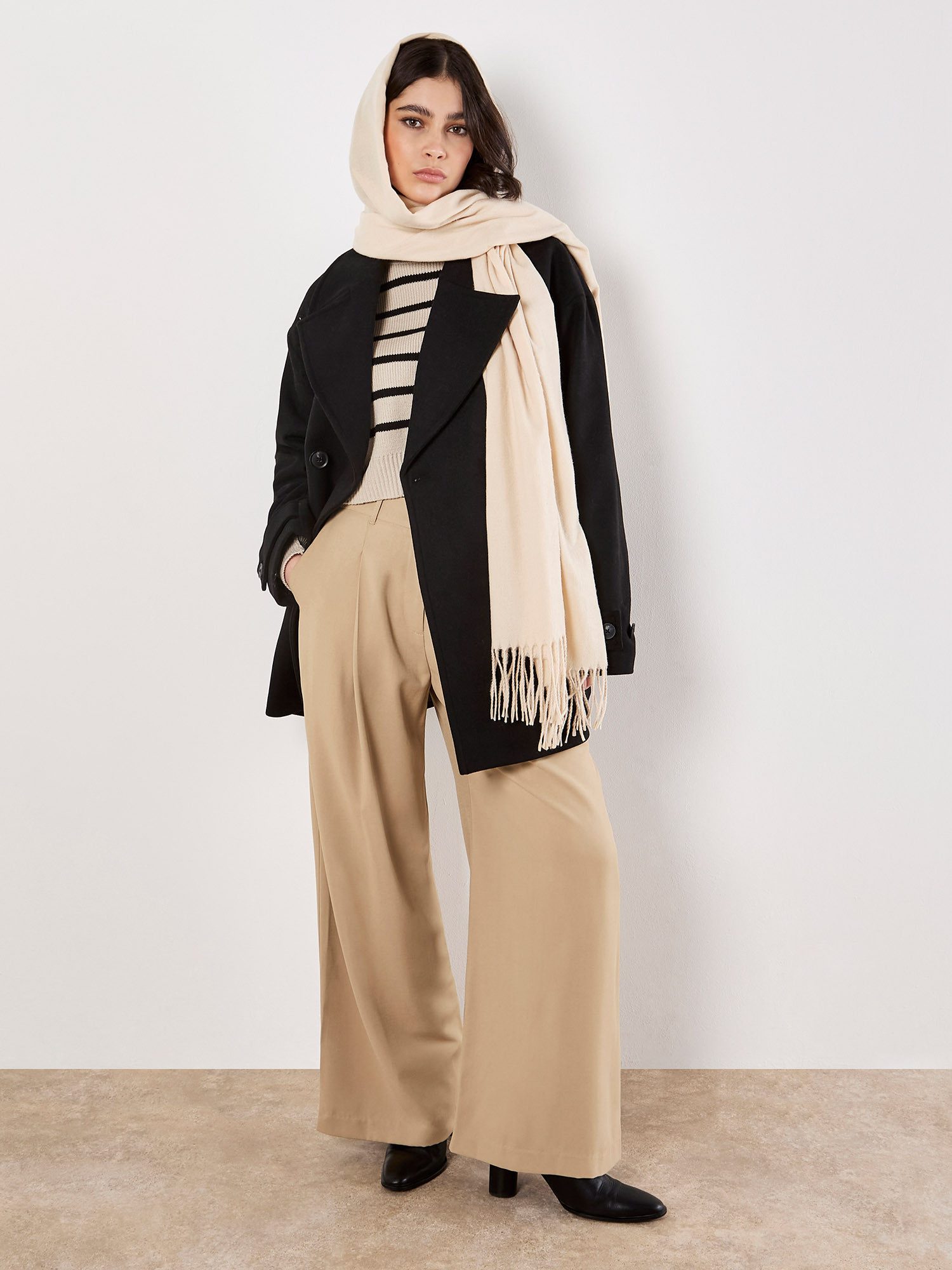 Apricot Kurzjacke Zweireiher-Jacke mit Reverskragen