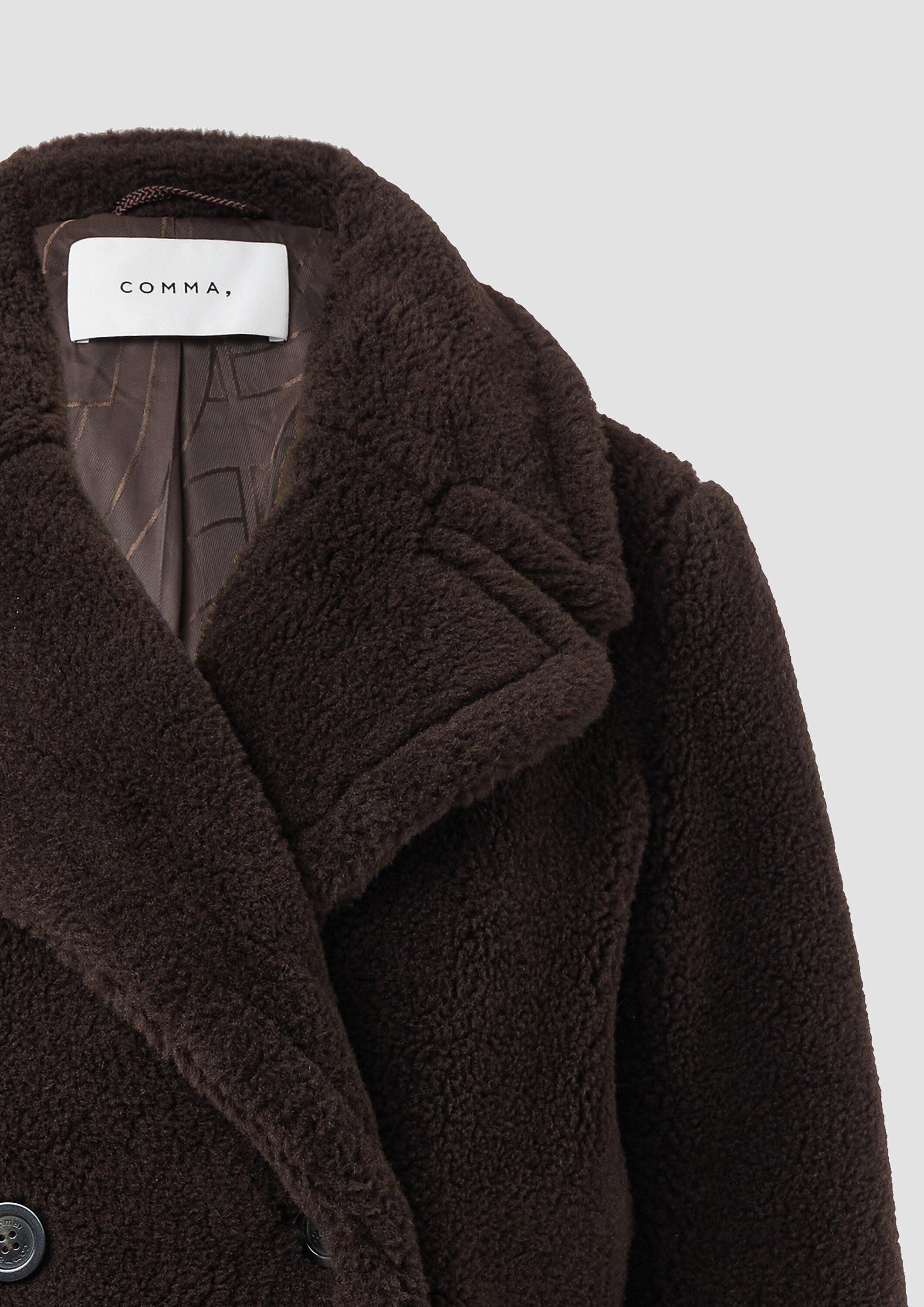 comma Winterjacke Outdoor-Jacke Jacke aus Teddyplüsch