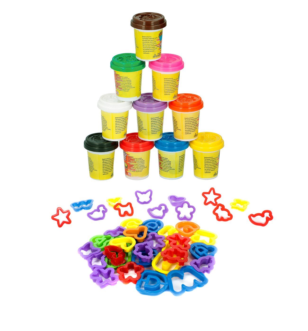 Bubble-Store Knete »Knete in 3 x 10 leuchtenden Farben, Ausstechformen« ( Knetmasse Set für Kinder, 71 Teile) online kaufen | OTTO