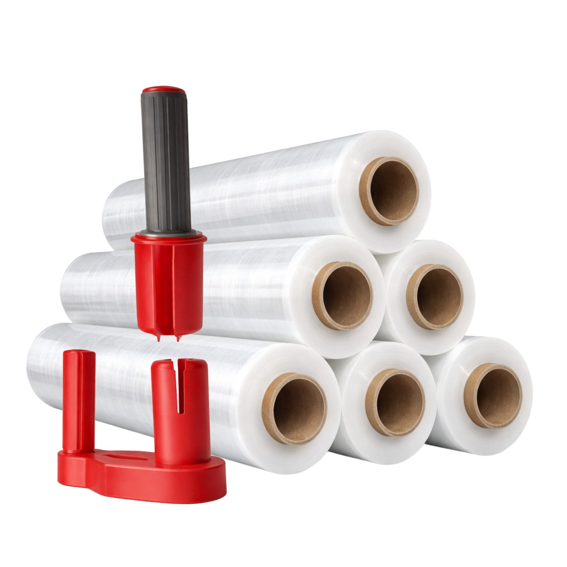 Freiziel Schutzfolie 6 x Stretchfolie 50cm 1,5kg 23my + Abroller Rot