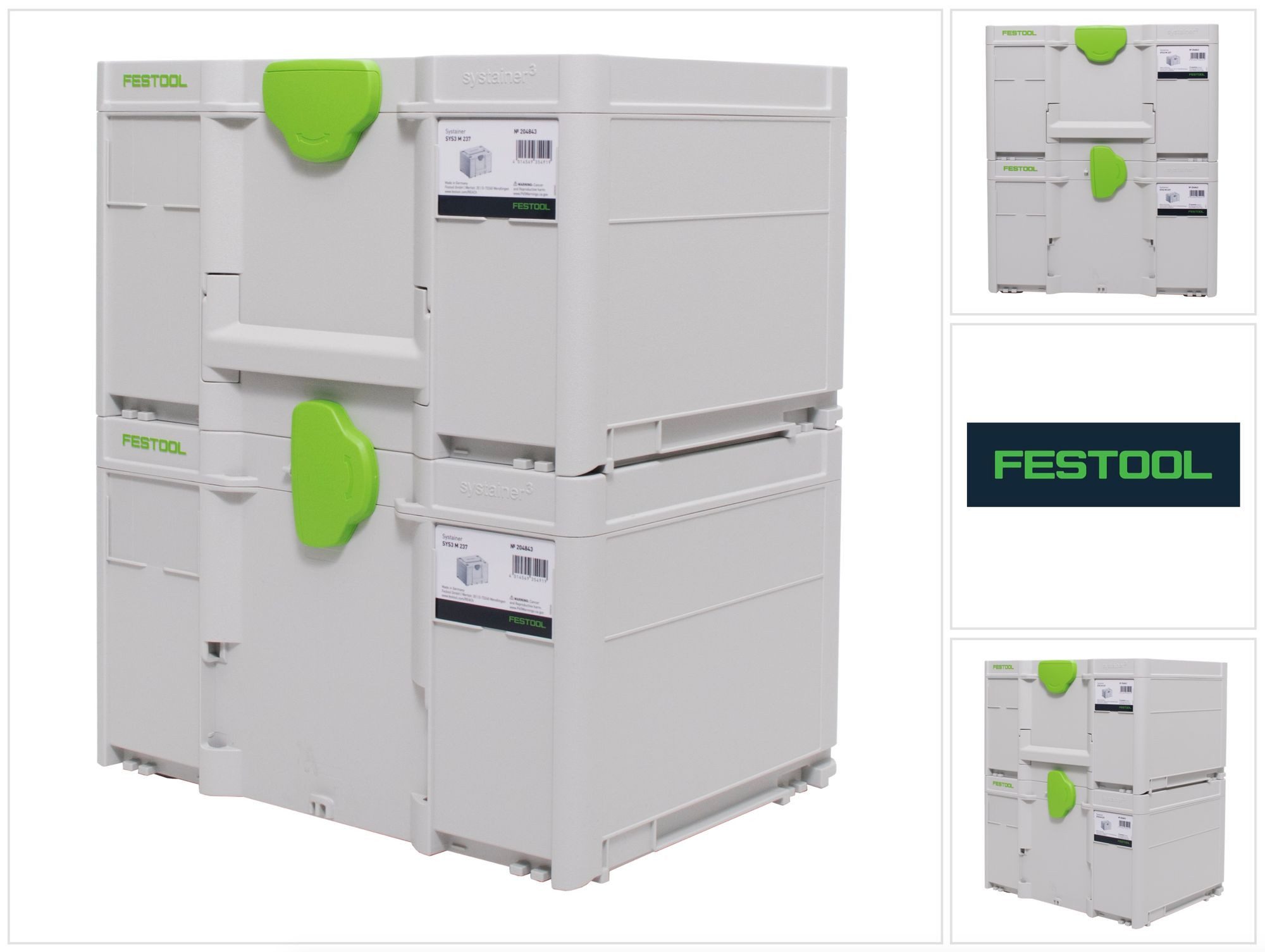FESTOOL Werkzeugkoffer Systainer Set 2x SYS3 M 337 (2x 204844) 32,4 Liter 396x296x337mm