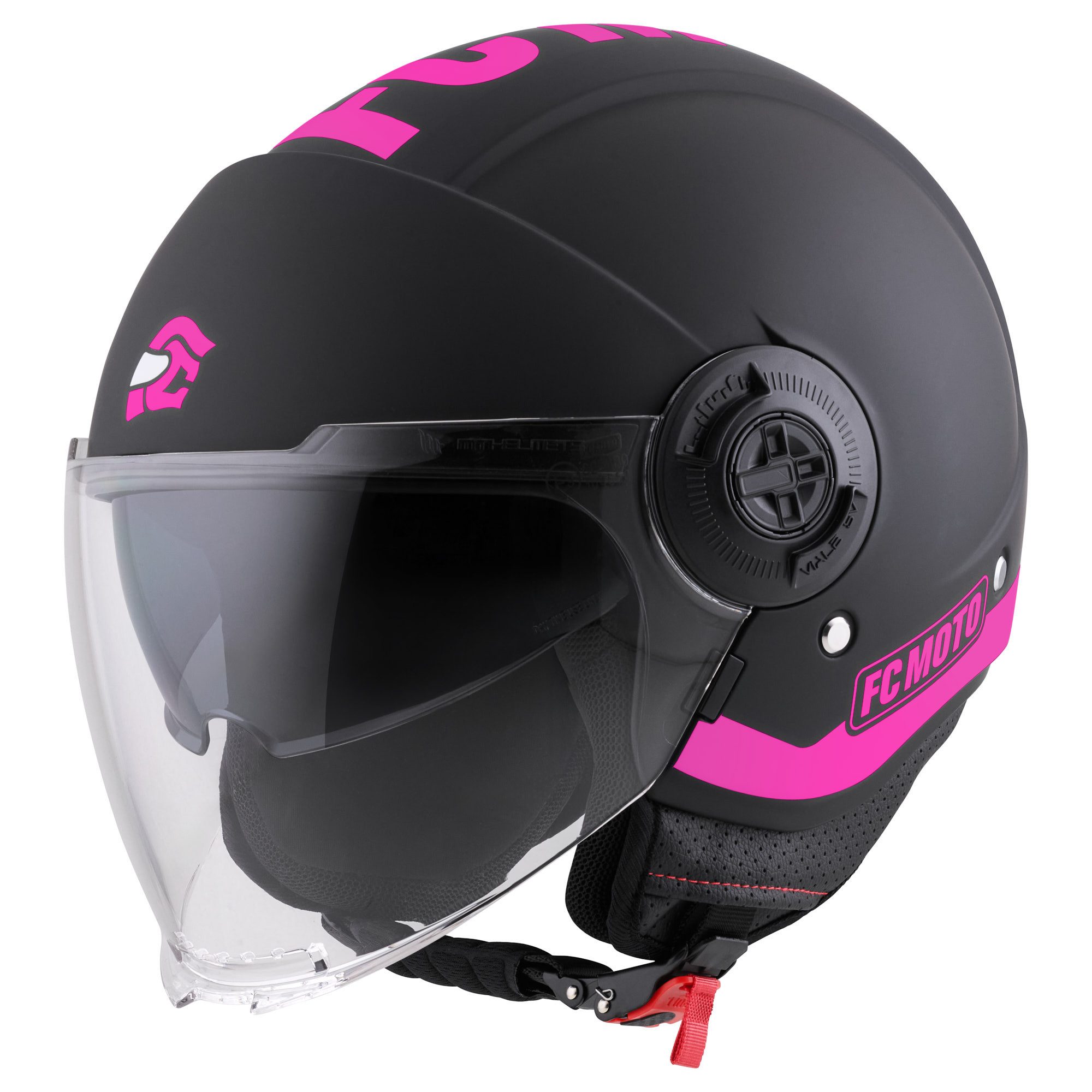 FC-Moto Motorradhelm Ralgo Jethelm, Herausnehmbares Innenfutter,integriertes Sonnenvisier