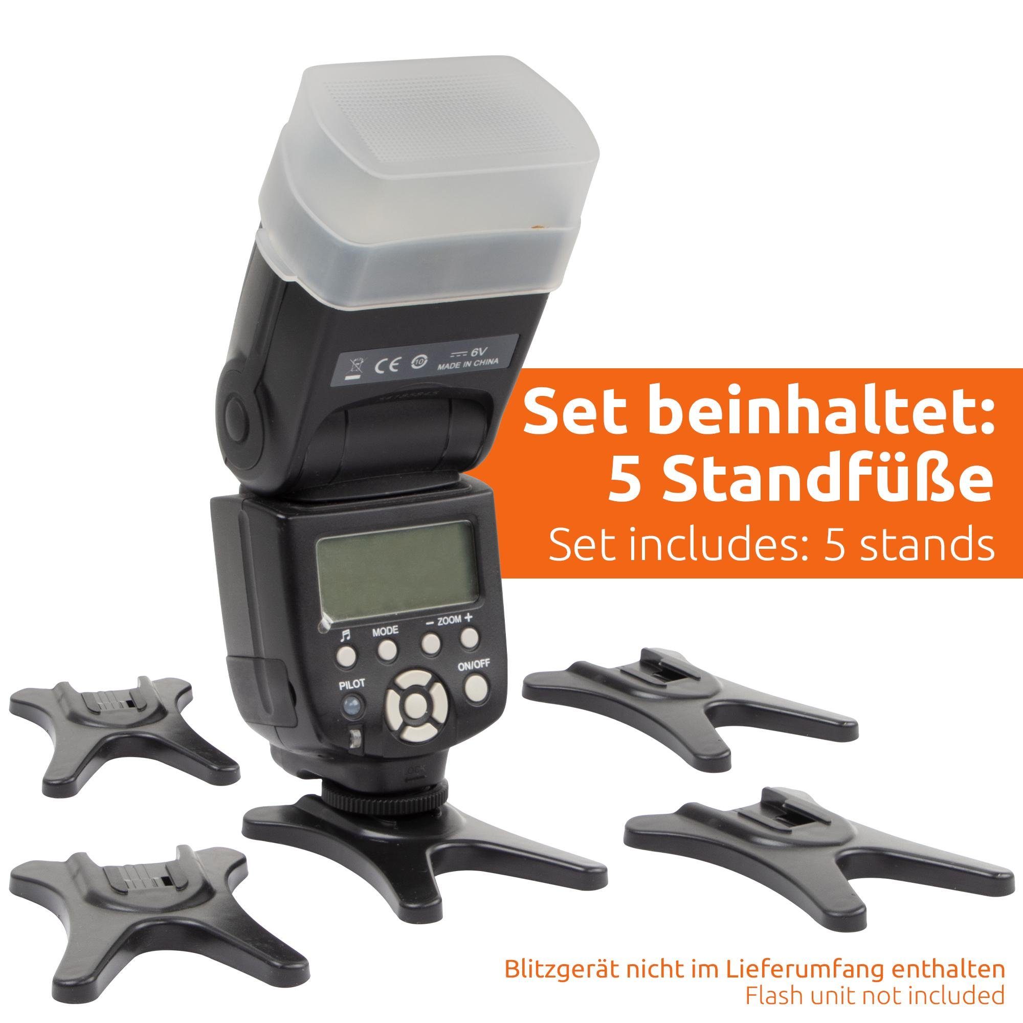ECENCE Blitz-Halterung 5x Blitzfuß Blitz-ständer Blitz-halterung für, (5-tlg)