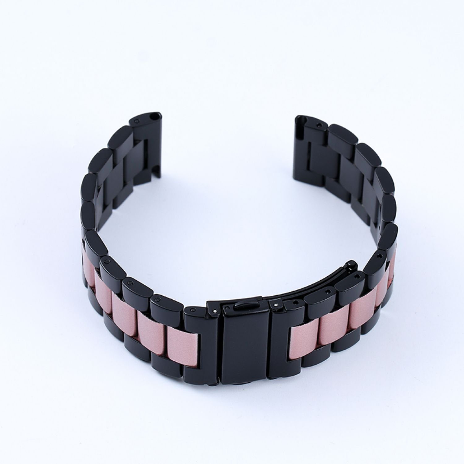 ELEKIN Smartwatch-Armband Edelstahl Armband Kompatible für Huawei GT 2/Huawei Watch GT2 Pro Schwarz und rosa