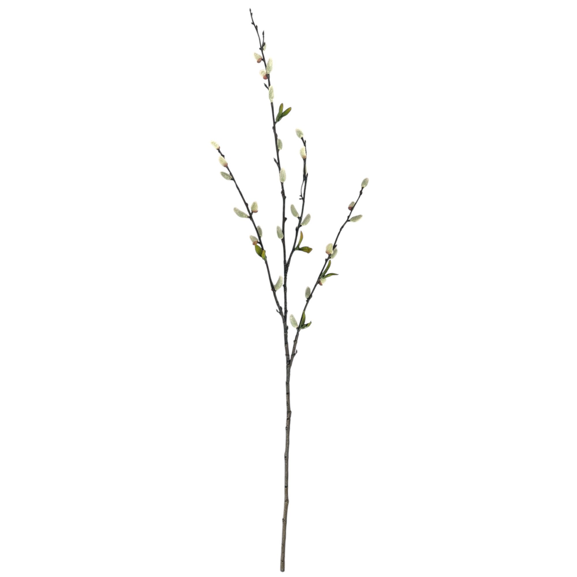 Kunstzweig Künstlicher Weidenkätzchen-Zweig 84cm. Frühlingsdeko Palmkätzche günstig online kaufen