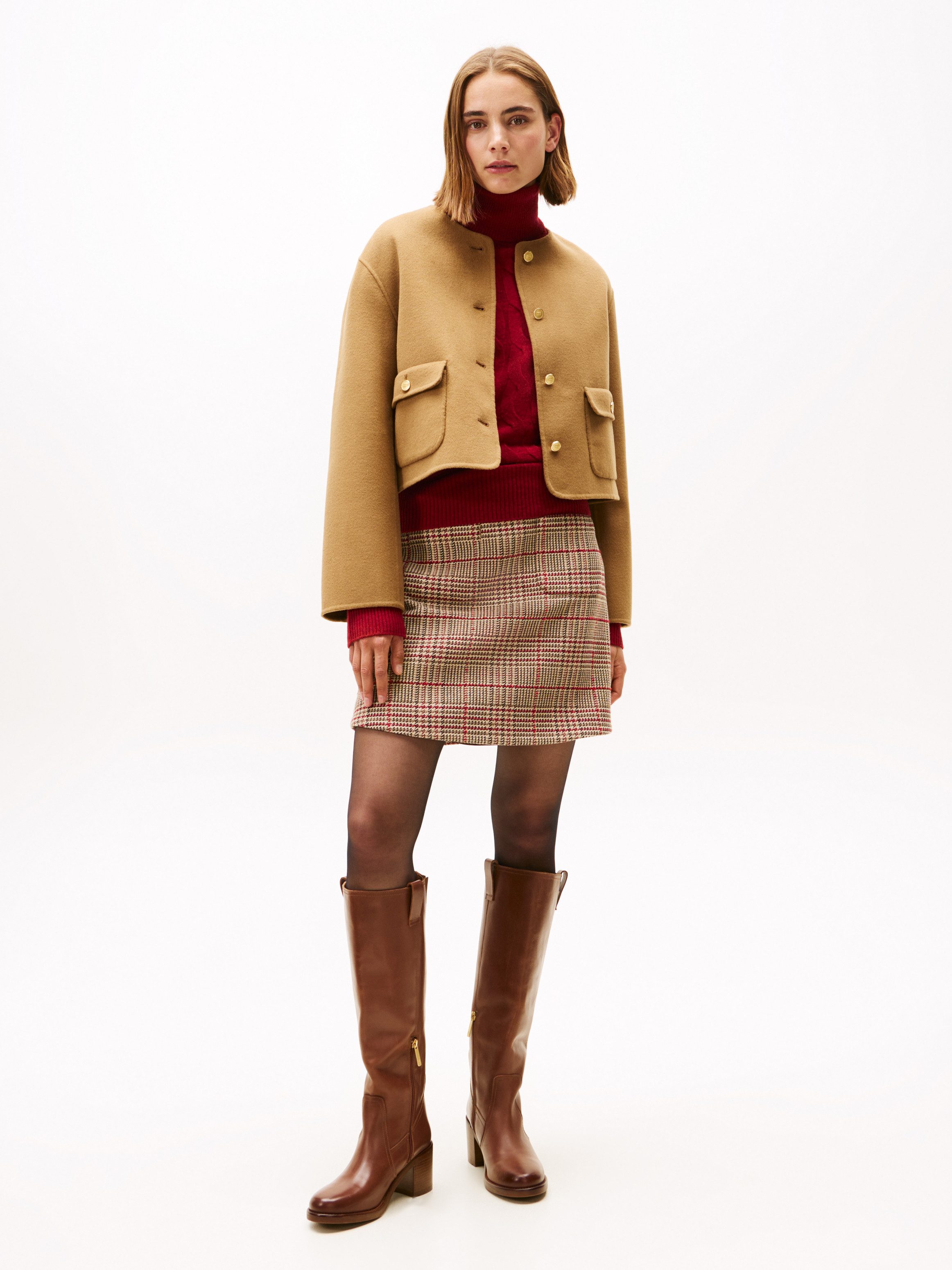 Tommy Hilfiger Kurzjacke DF WOOL BLEND REG LADY JACKET mit Wolle
