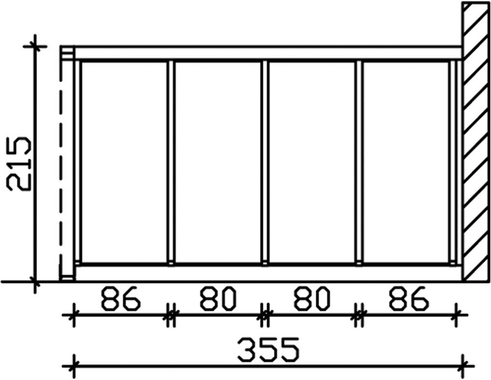 Thumbnail - Skanholz Carport-Seitenwand, BxH:355x200 cm, m. Polycarbonat, Wandanbau