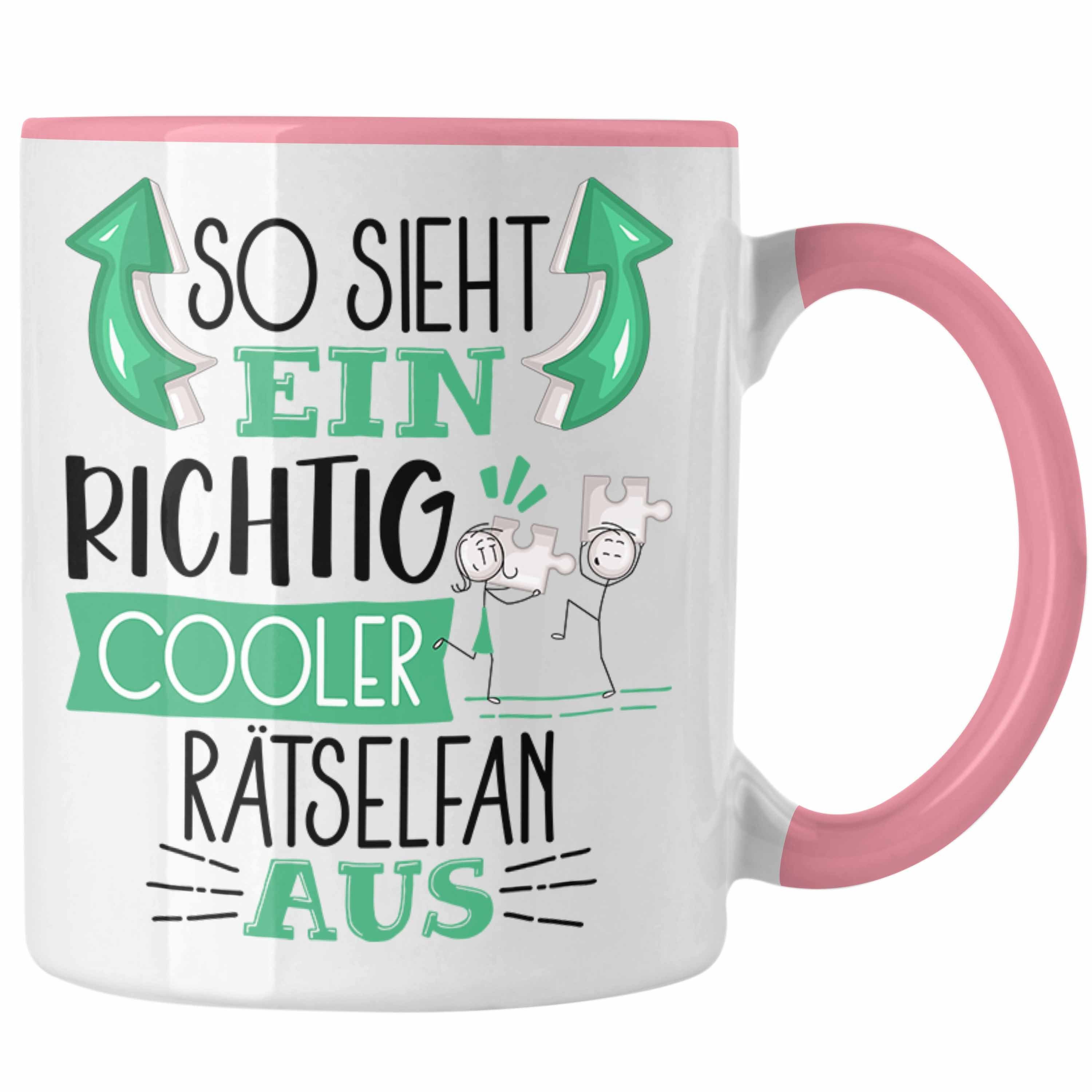 Trendation Tasse Rätselfan Tasse So Sieht Ein Richtig Cooler Rätselfan Aus Geschenk Lus Rosa