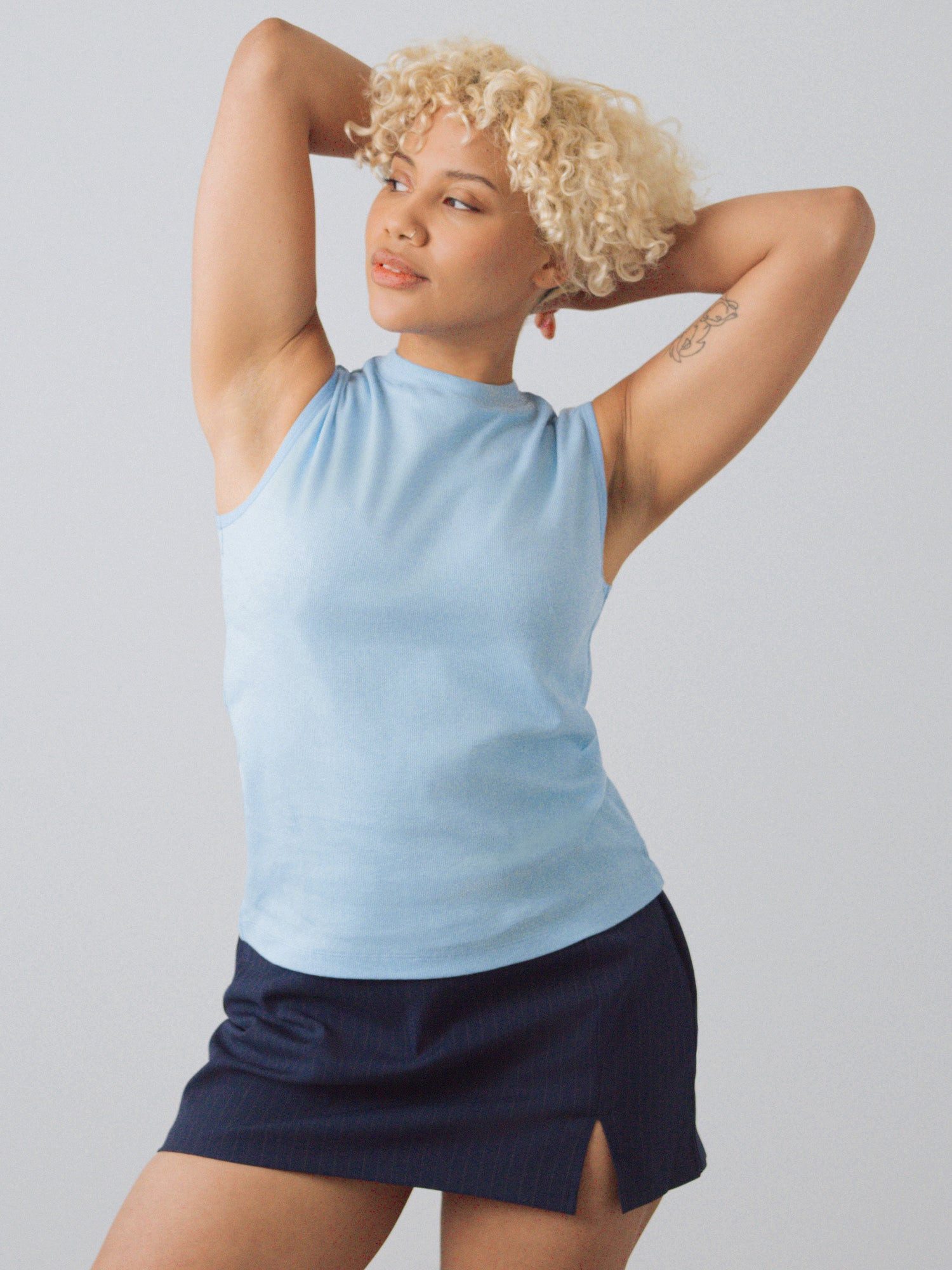 HONEST BASICS Tanktop Mock-Top aus Bio- und recycelter Baumwolle