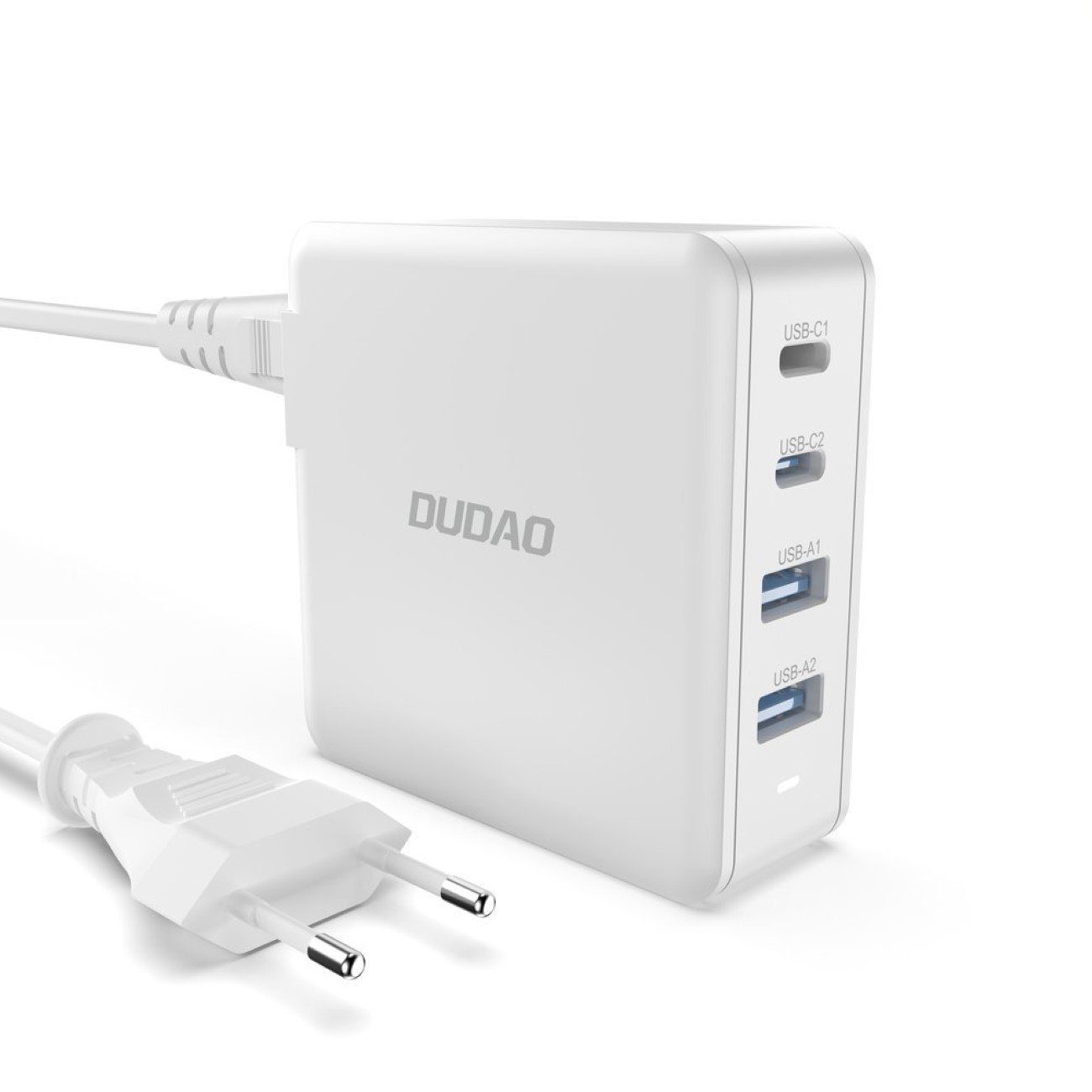 GaN 100W Schnellladegerät 2 x USB-C / 2 x USB Dudao A100EU – weiß Schnelllade-Gerät