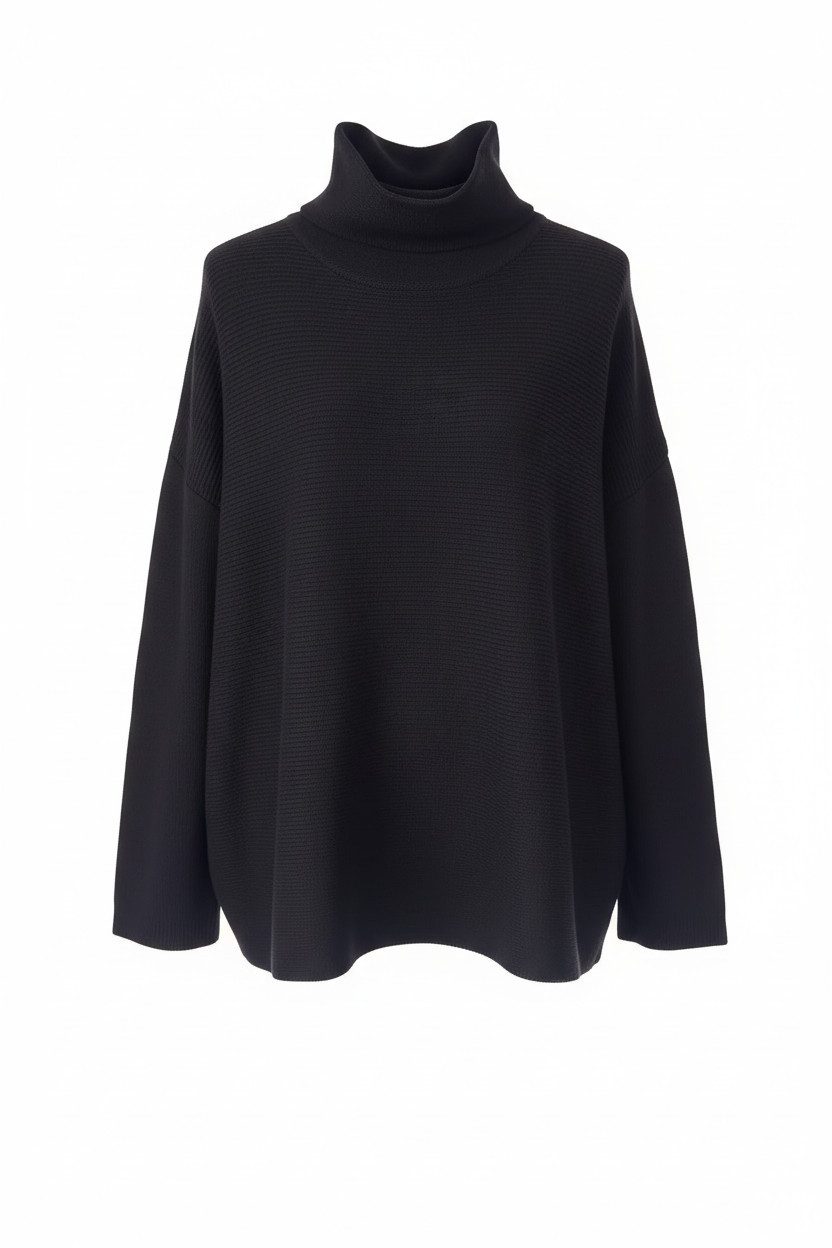 Zuckerwatte Stehkragenpullover leichte A-Linie aus Viskose Superstretch günstig online kaufen