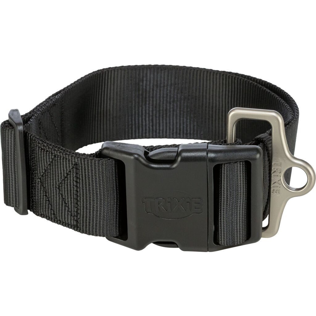 TRIXIE Hunde-Halsband Premium Halsband - schwarz - 55–80 cm/50 mm, Gurtband