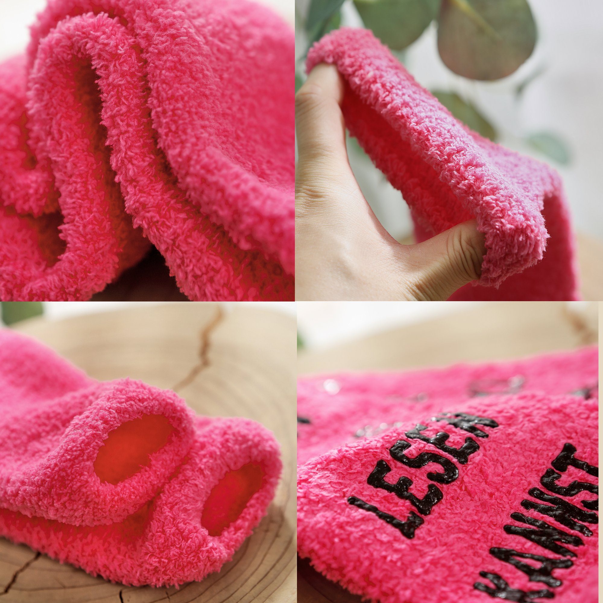 Lucadeau Kuschelsocken mit Spruch "bring mir Schoki", Geburtstagsgeschenk für Frauen (Cupcake Verpackung, 1 Paar) rutschfest, Gr. 36-43, Geschenke für Frauen, Geburtstagsgeschenk