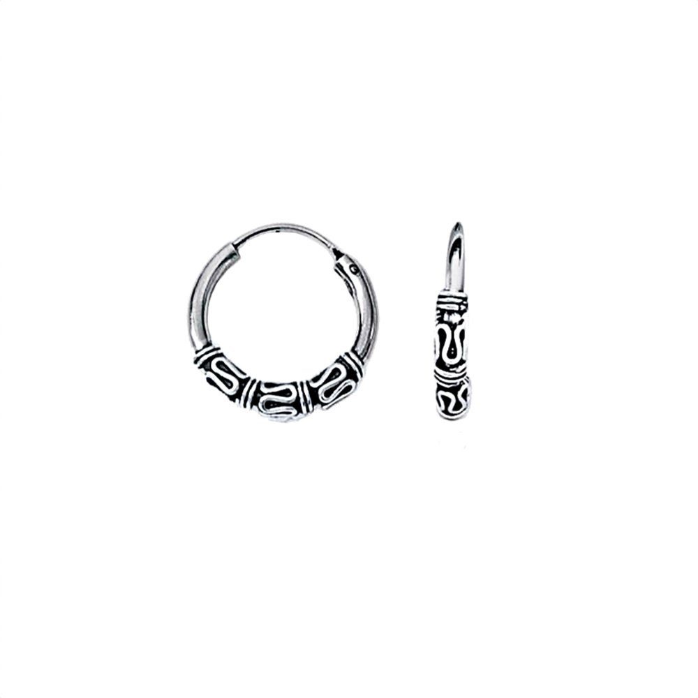 Paar Creolen 925 Silber Paar Ohrringe Keltische Creole Gothic C